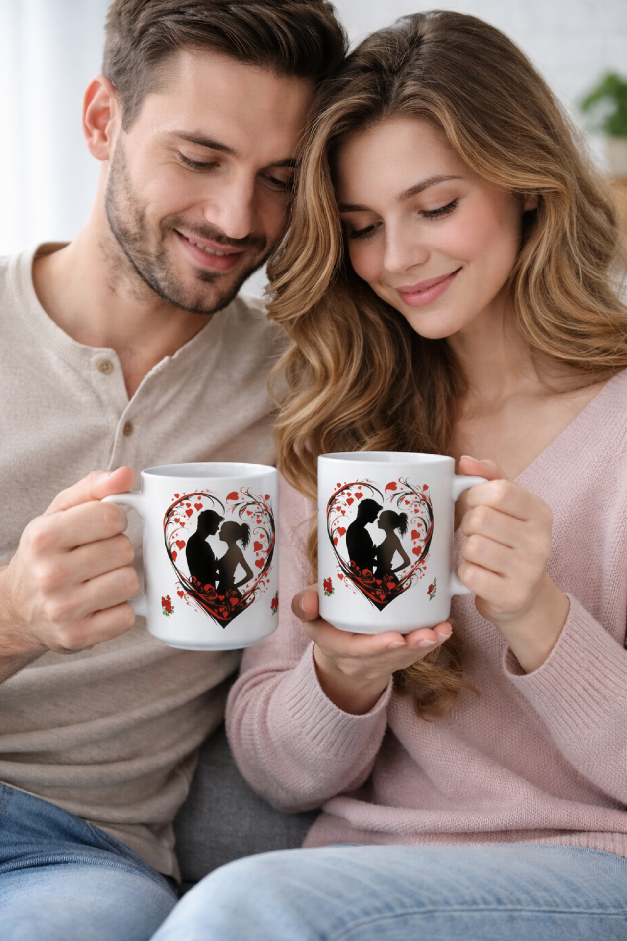 Personalized Romantic Couple Heart 15oz Mug — Valentine’s Day Love Coffee Cup product thumbnail image Personalized Romantic Couple Heart 15oz Mug — Valentine’s Day Love Coffee Cup product thumbnail image