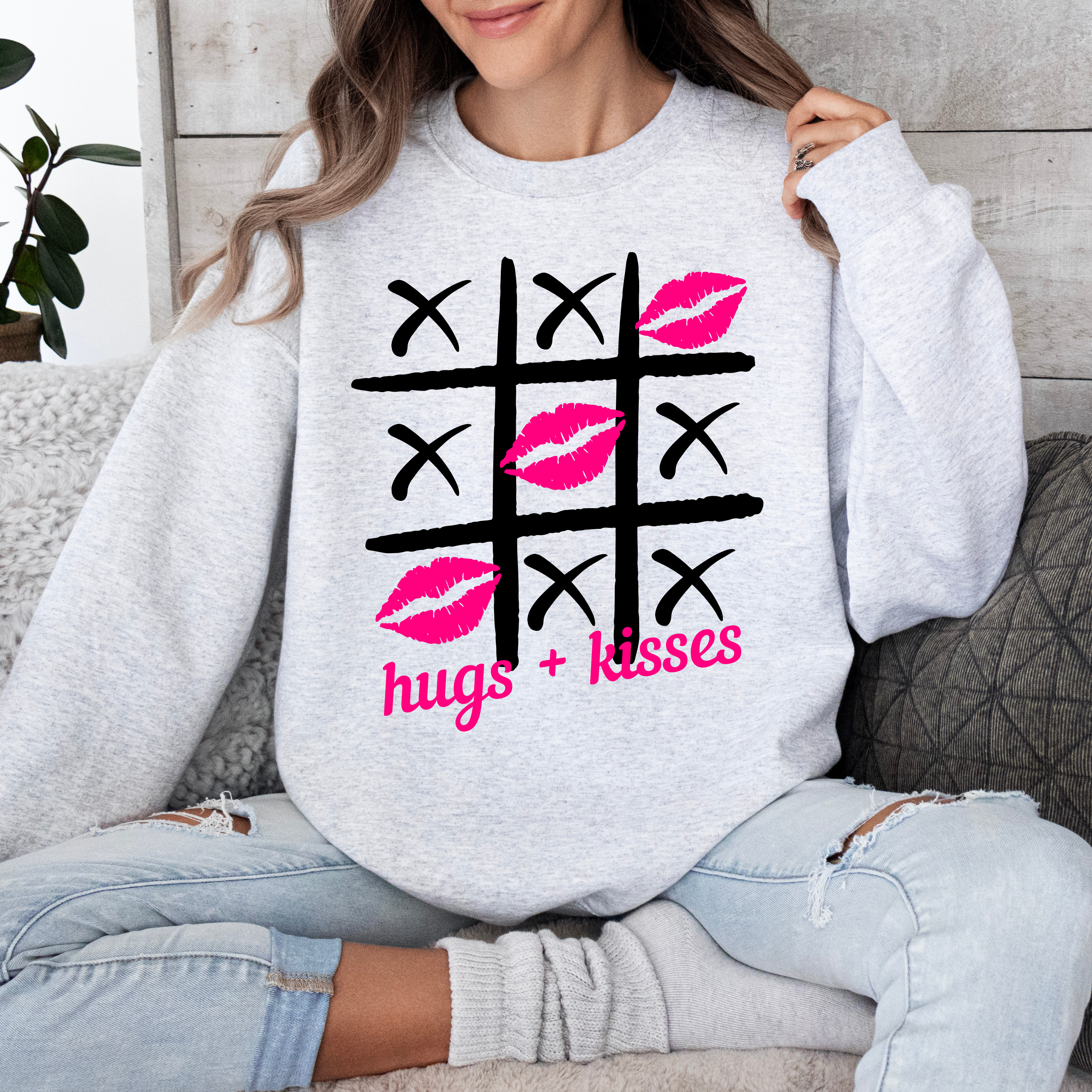 Hugs &amp; Kisses Tic-Tac-Toe Sweatshirt product thumbnail image