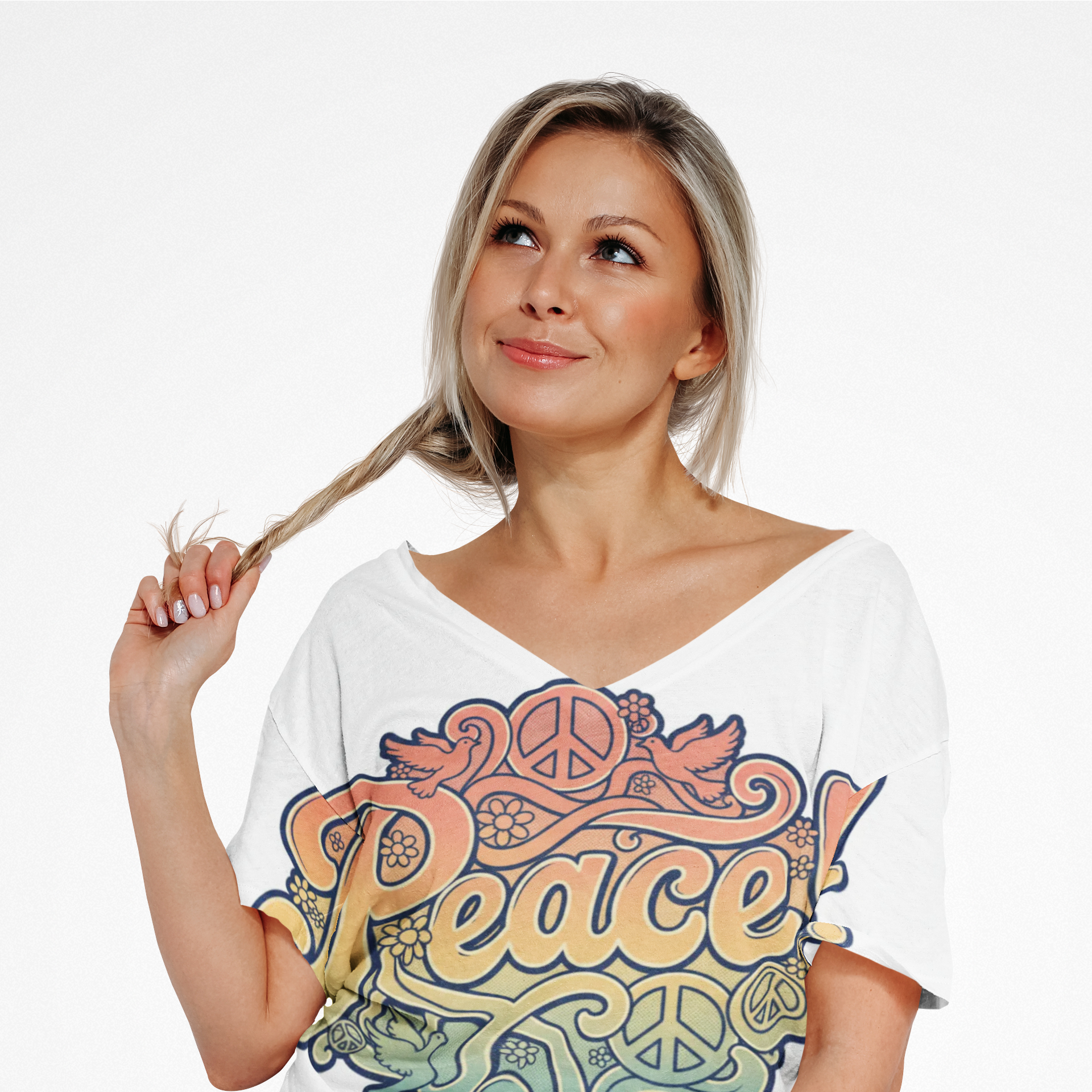 Peace! Retro Hippie T-Shirt — Rainbow Peace Sign Graphic Tee product thumbnail image Peace! Retro Hippie T-Shirt — Rainbow Peace Sign Graphic Tee product thumbnail image