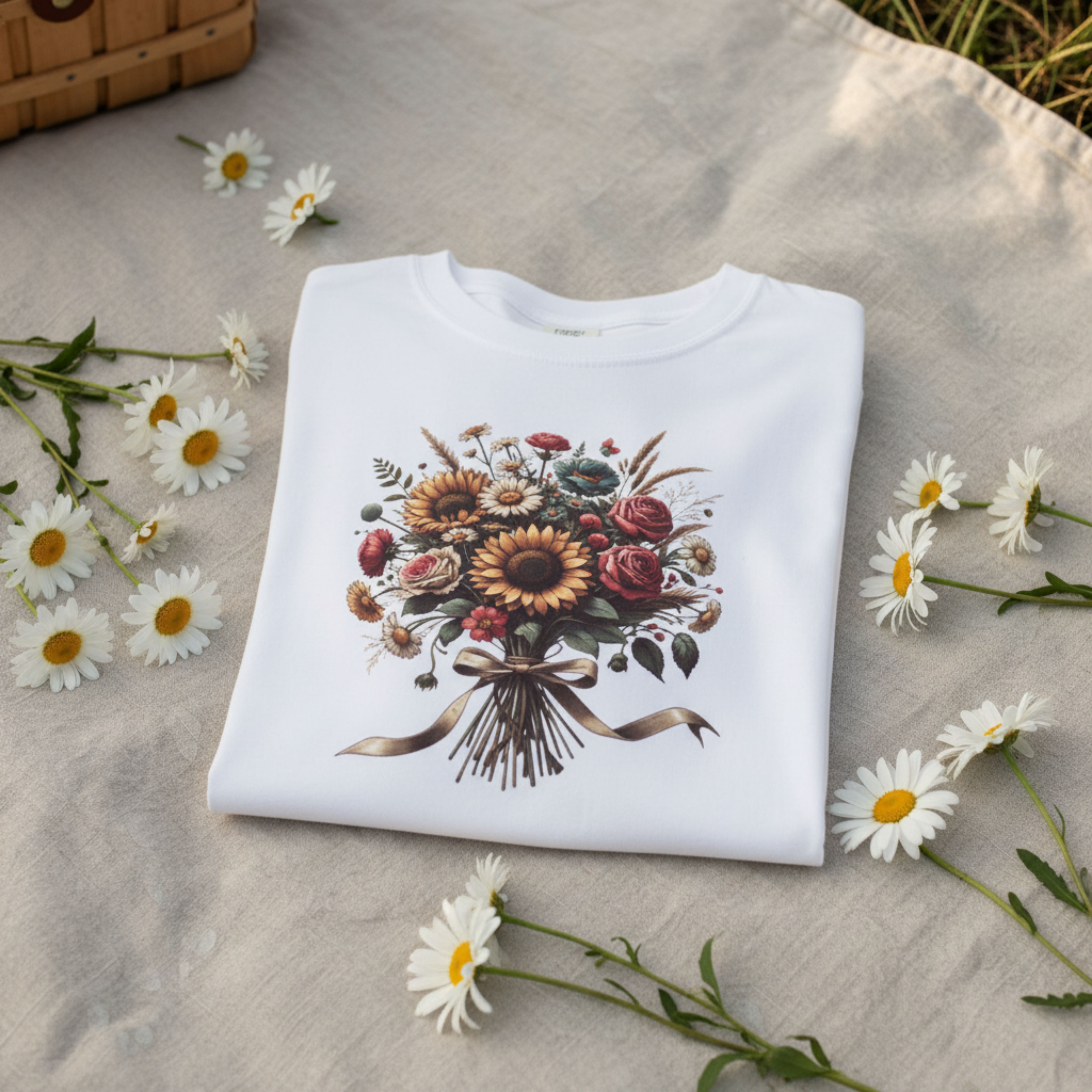 Floral Bouquet T-Shirt - Sunflower & Wildflower Graphic T-Shirt product thumbnail image Floral Bouquet T-Shirt - Sunflower & Wildflower Graphic T-Shirt product thumbnail image