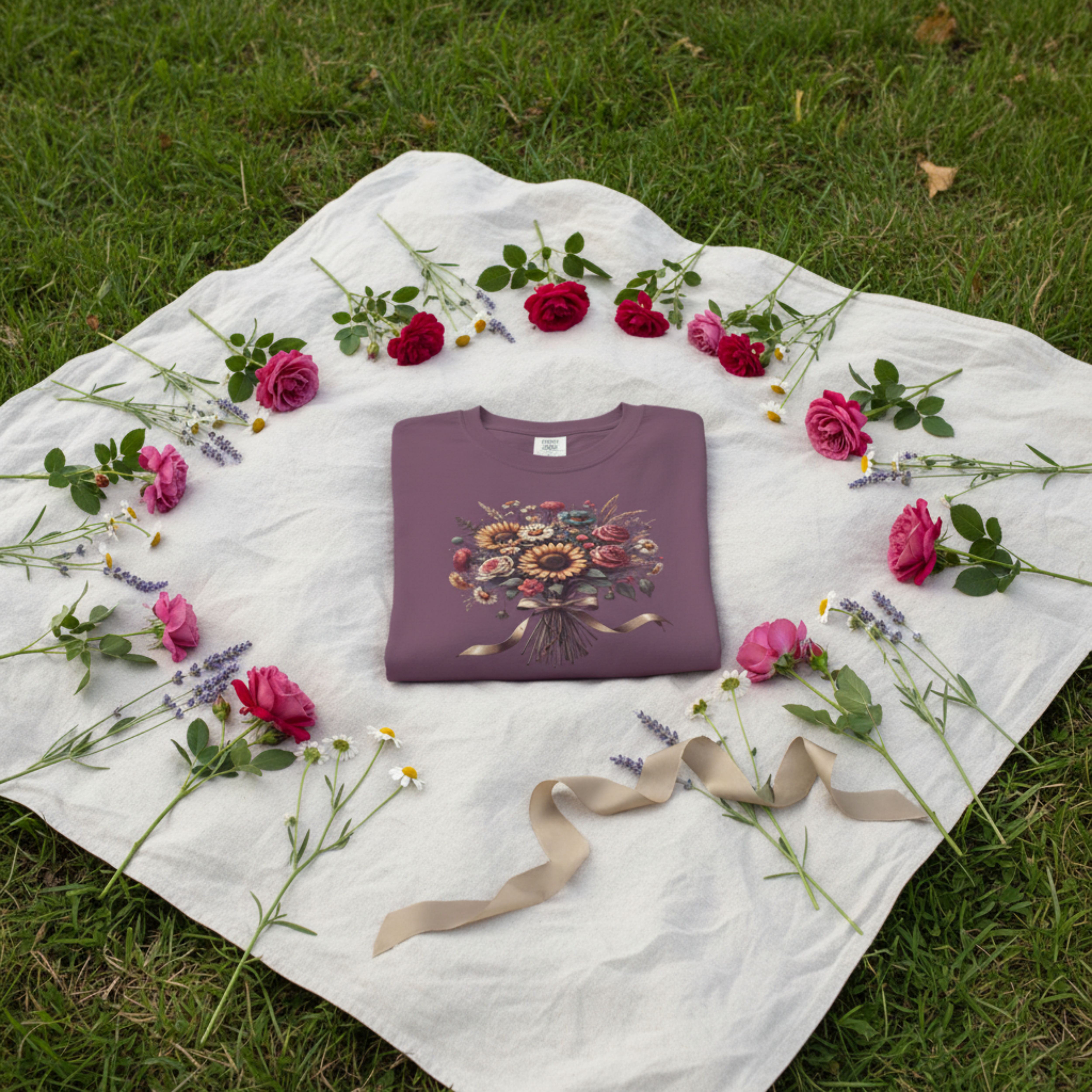 Floral Bouquet T-Shirt - Sunflower & Wildflower Graphic T-Shirt product thumbnail image Floral Bouquet T-Shirt - Sunflower & Wildflower Graphic T-Shirt product thumbnail image