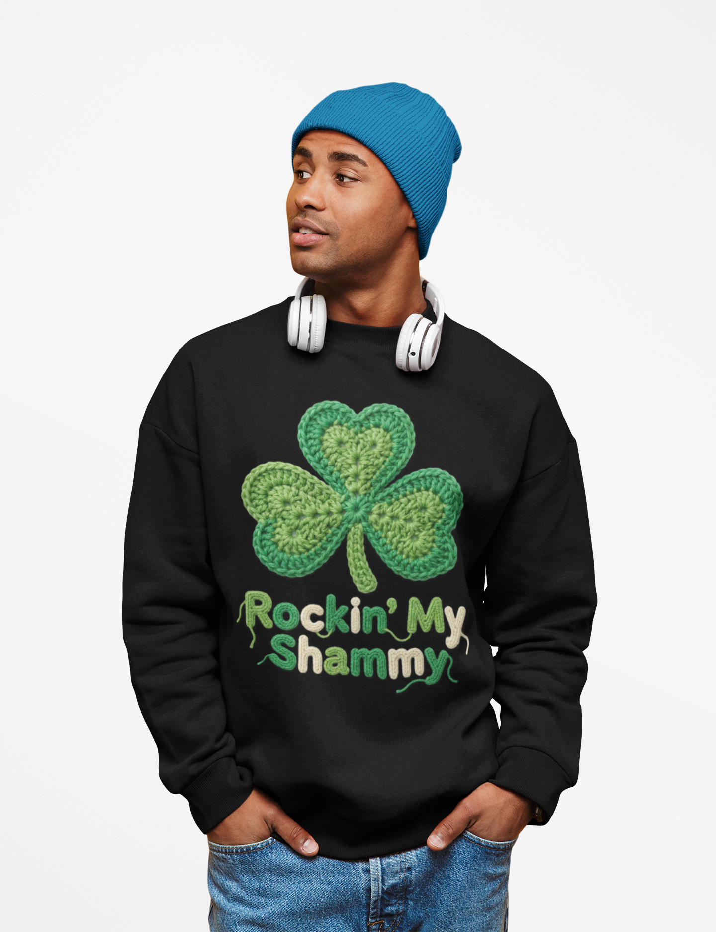 Rockn' My Shammy Vintage Crochet St. Patrick's Sweatshirt product thumbnail image