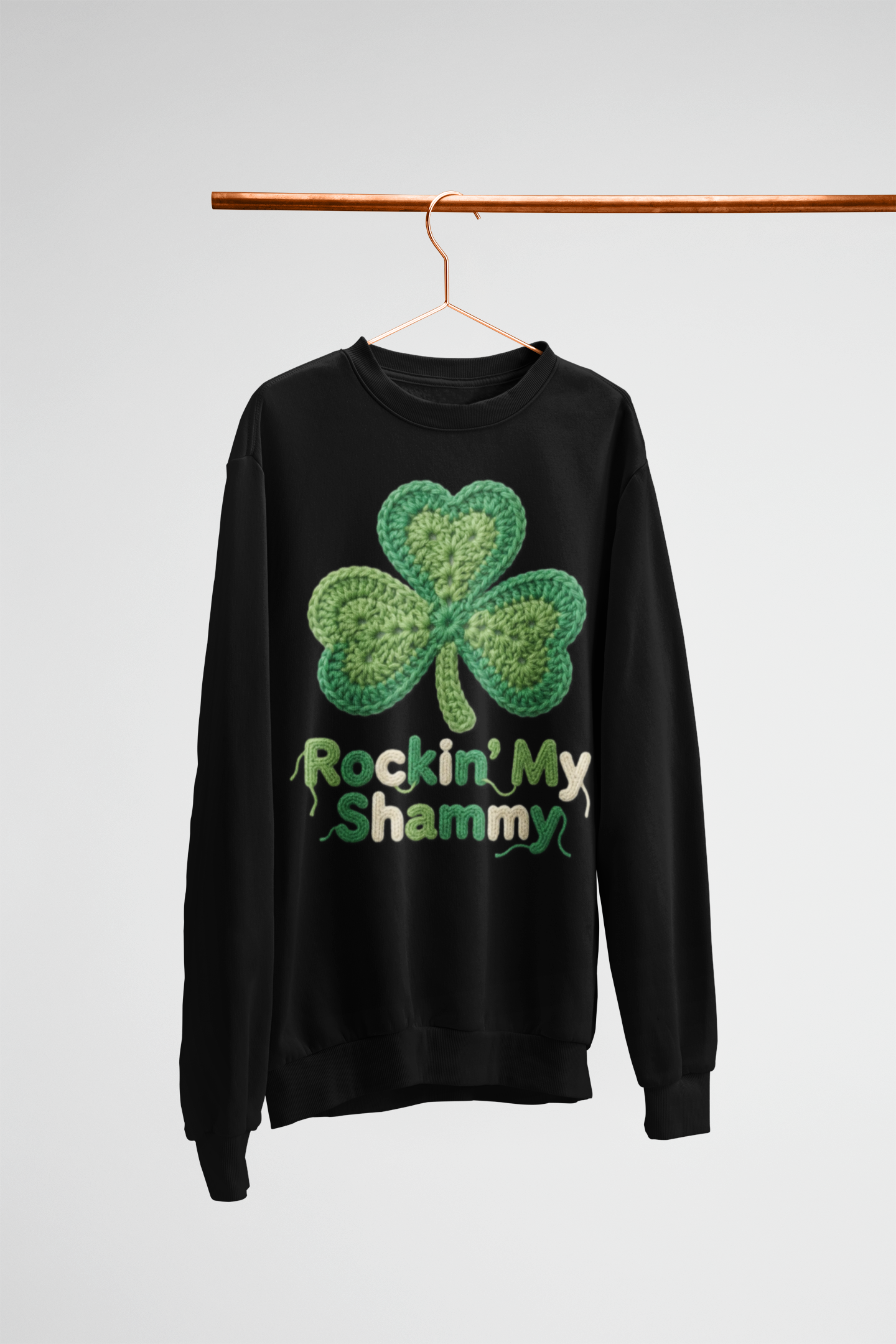 Rockn' My Shammy Vintage Crochet St. Patrick's Sweatshirt product thumbnail image