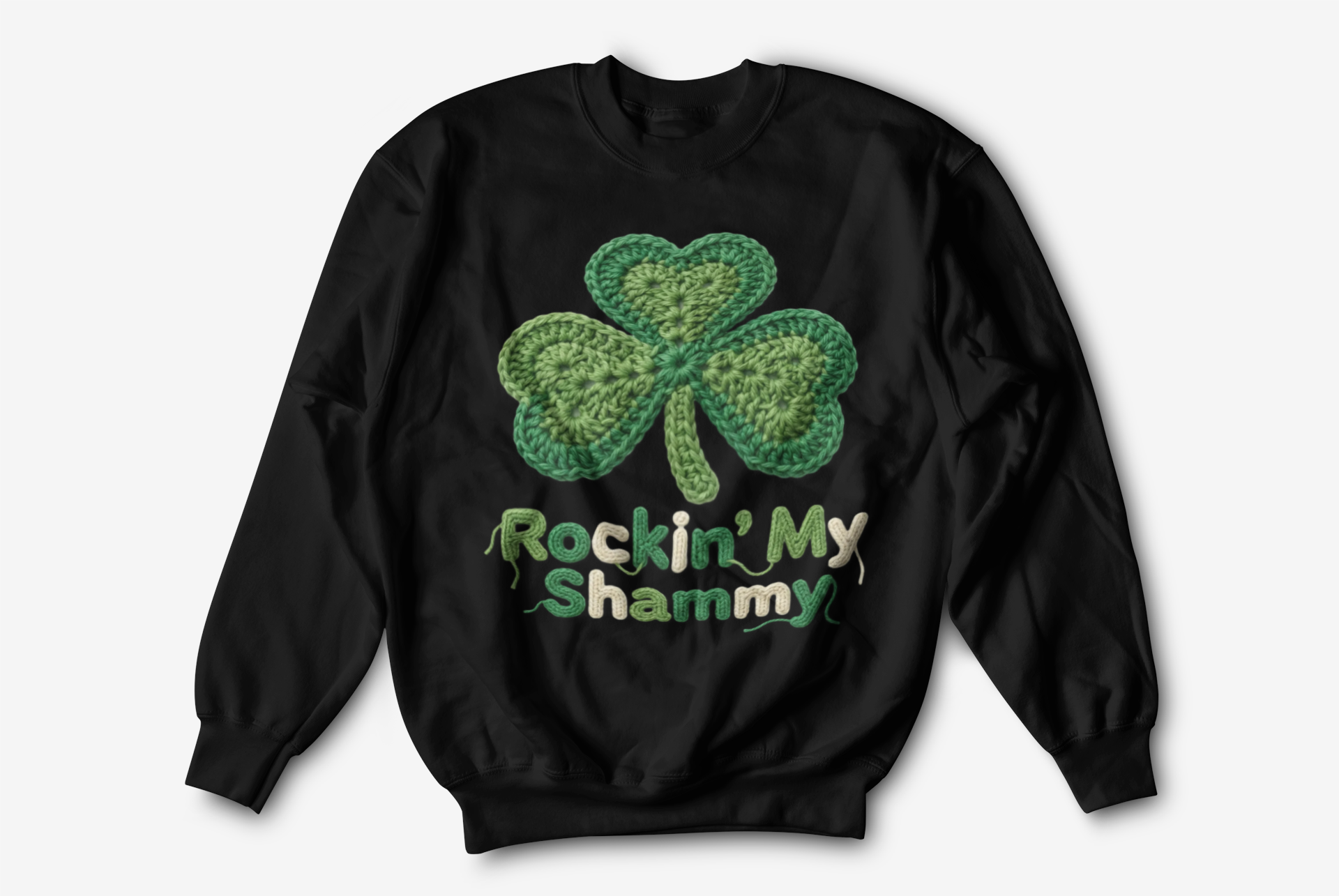 Rockn' My Shammy Vintage Crochet St. Patrick's Sweatshirt