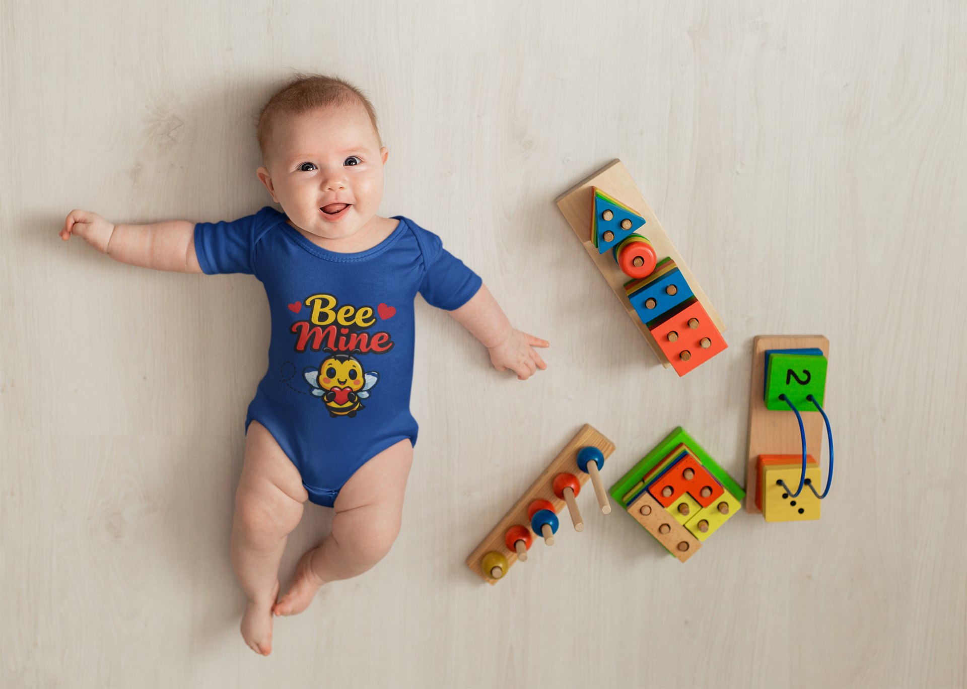Baby Bodysuit — "Bee Mine" Cute Valentine Infant Onesie product thumbnail image Baby Bodysuit — "Bee Mine" Cute Valentine Infant Onesie product thumbnail image