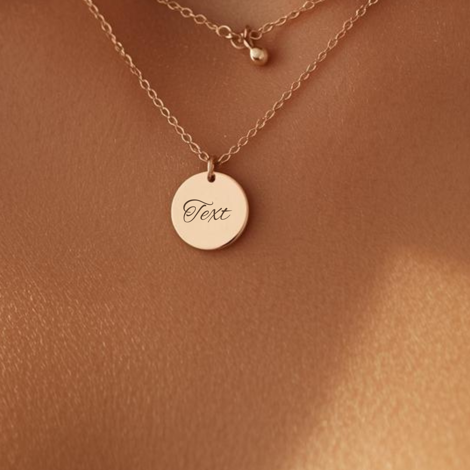Engravable Circle Necklace -Personalized Round Pendant Necklace product thumbnail image