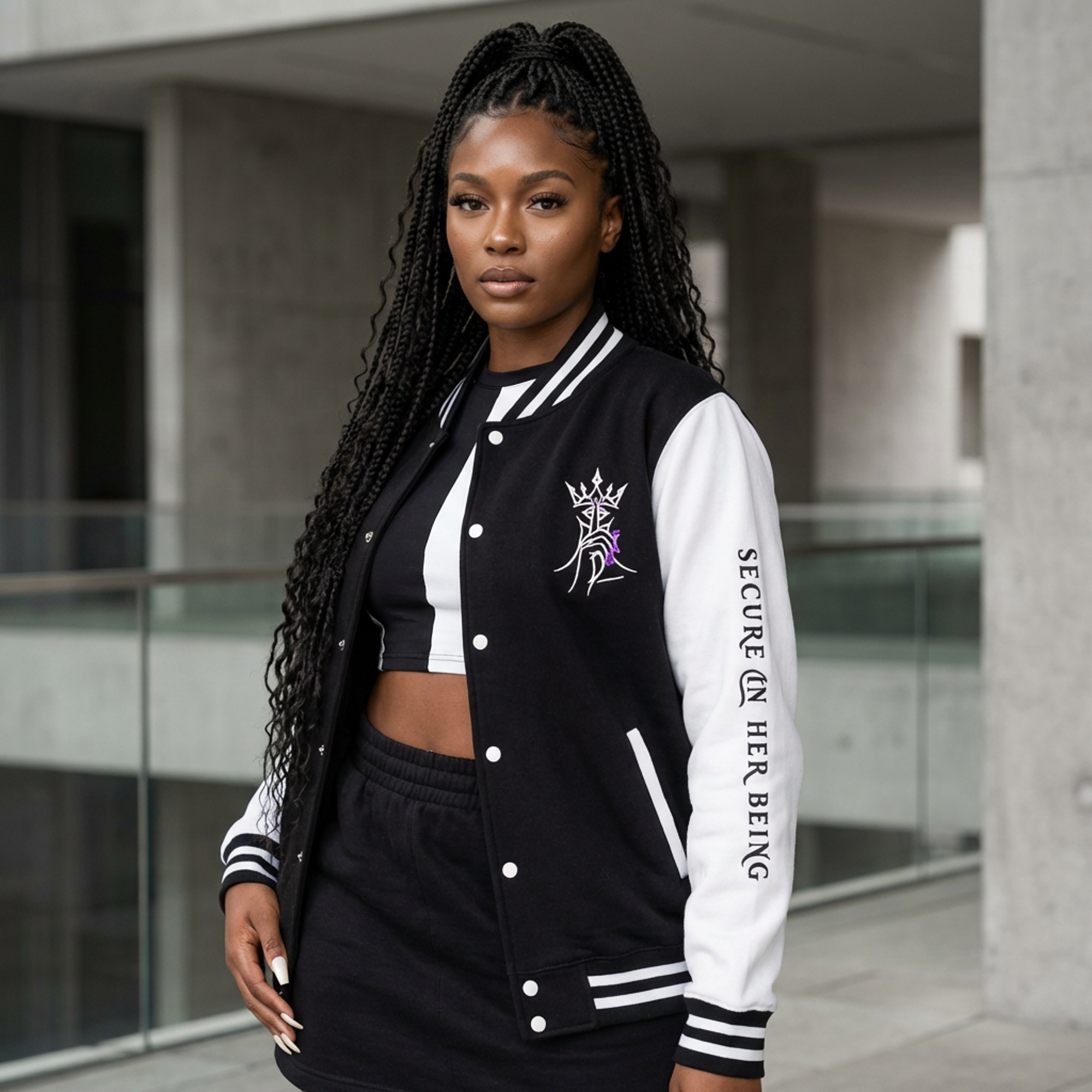 Lettermans Jacket — 'Quiet Authority' Embroidered Varsity Jacket product thumbnail image