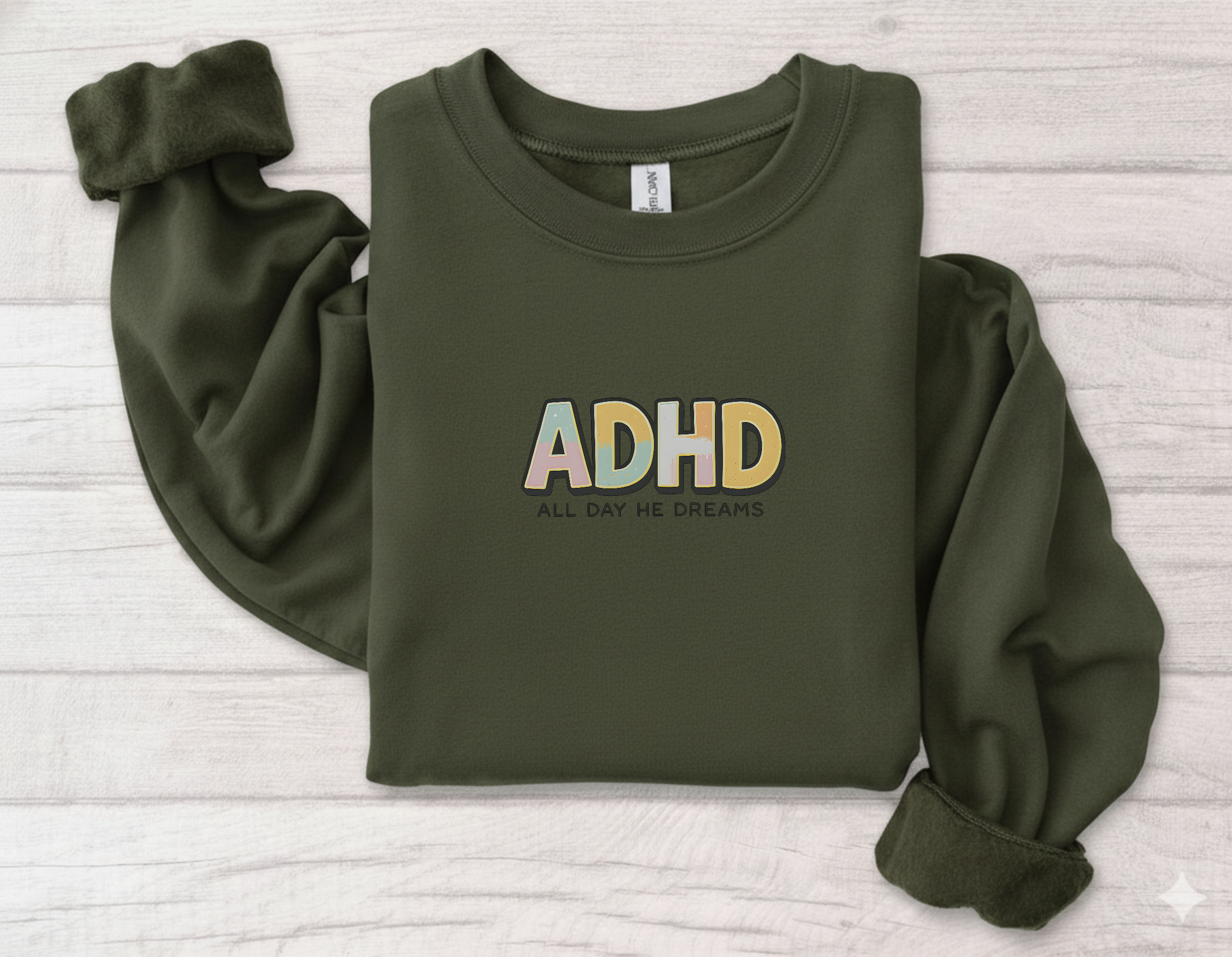 ADHD All Day He Dreams Retro Sweatshirt product thumbnail image