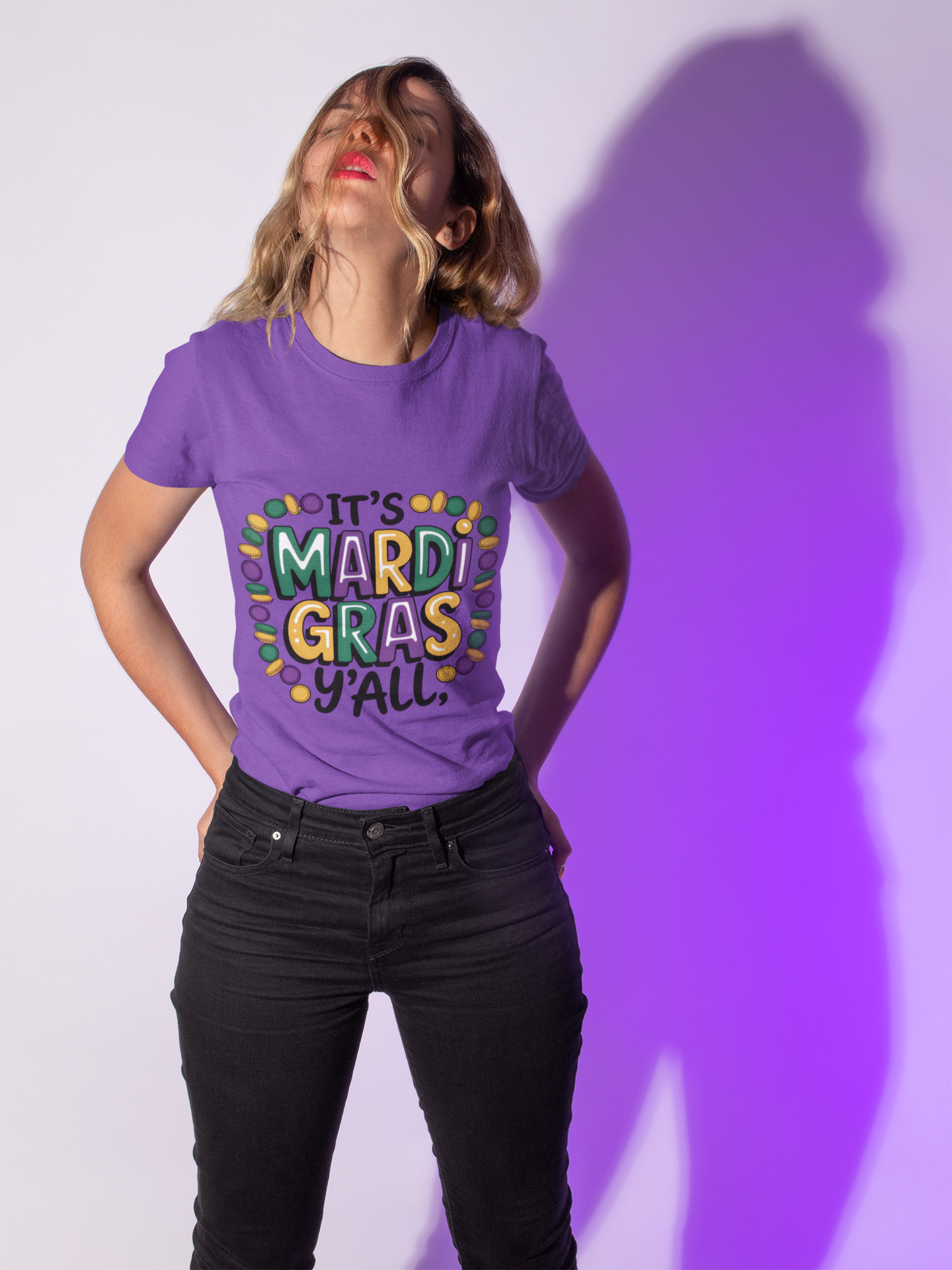 Mardi Gras Y'all T-Shirt | Retro Carnival Graphic Tee | Louisiana Festival product thumbnail image Mardi Gras Y'all T-Shirt | Retro Carnival Graphic Tee | Louisiana Festival product thumbnail image