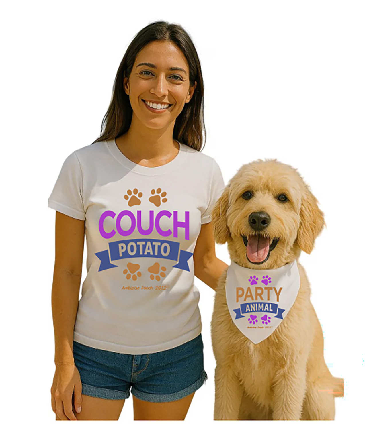 Doggy Parent "Couch Potato" T-Shirt — Matching "Party Animal" Doggy Tee product thumbnail image