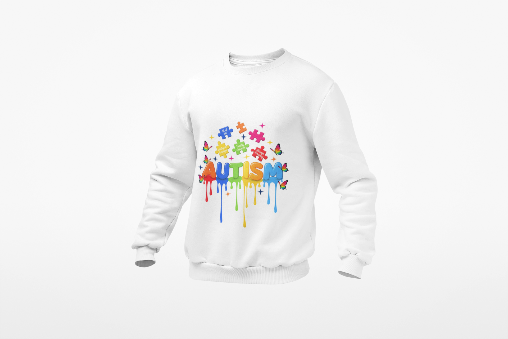 Autism Awareness Sweatshirt | Be Kind Puzzle Graphic Crewneck | Neurodiversity Support product thumbnail image