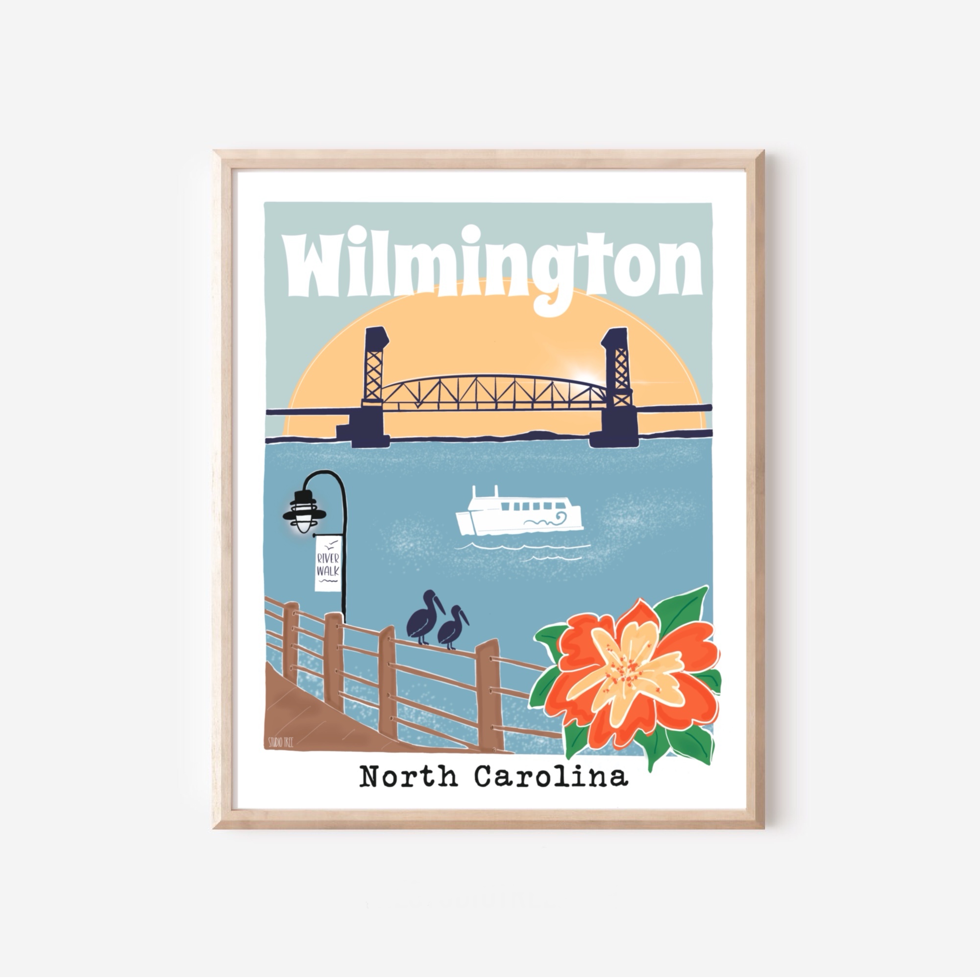 Wilmington North Carolina Vintage Travel Poster — Matte Vertical Poster product thumbnail image Wilmington North Carolina Vintage Travel Poster — Matte Vertical Poster product thumbnail image