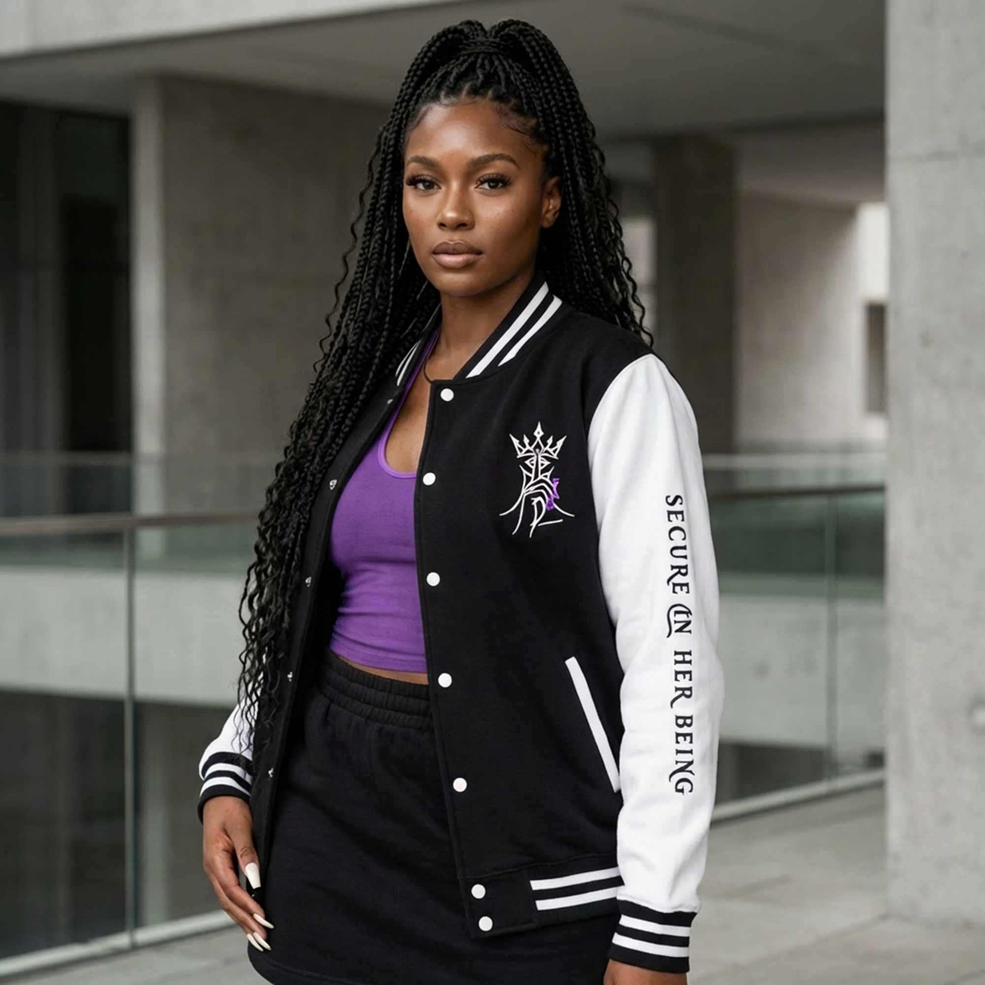 Lettermans Jacket — 'Quiet Authority' Embroidered Varsity Jacket product thumbnail image