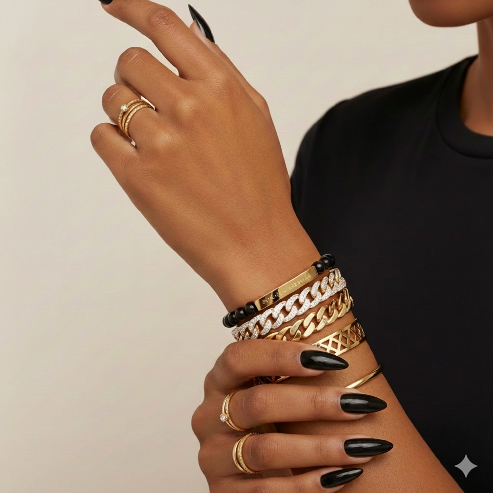 Engravable Natural Stone Bead Bracelet — Personalized Bar Stretch Bracelet