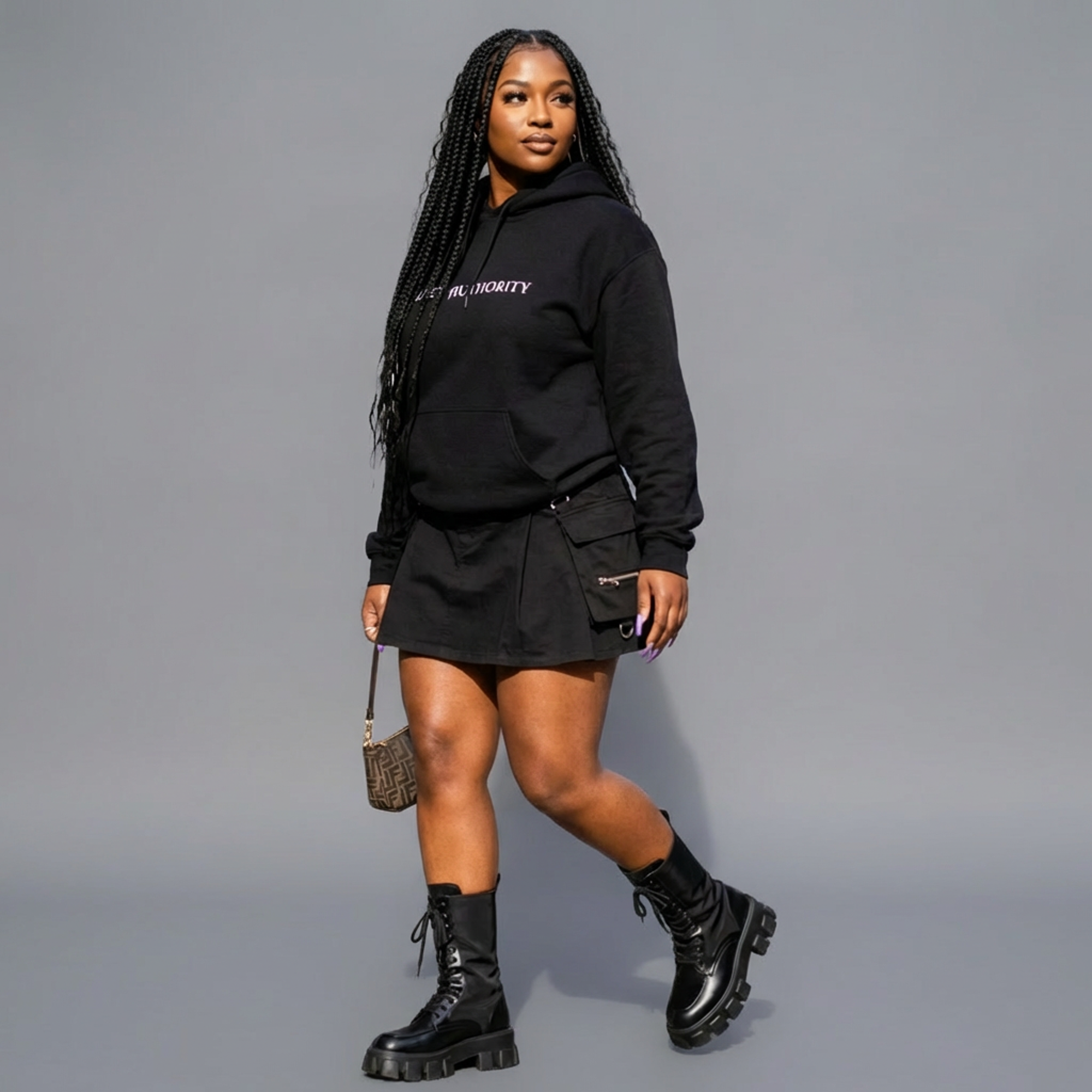 Quiet Authority Hoodie — "I Know Exactly Who I Am" Black Graphic Hoodie product thumbnail image