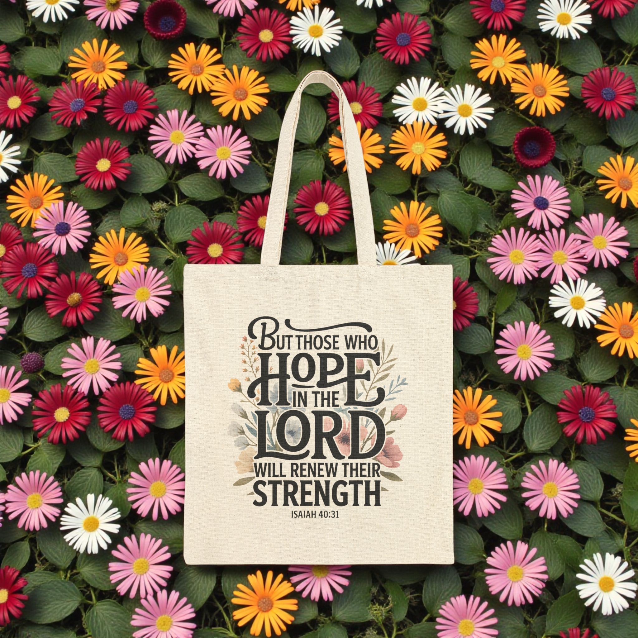 Tote Bag — "But Those Who Hope in the Lord" Scripture Canvas Tote (Isaiah 40:31)