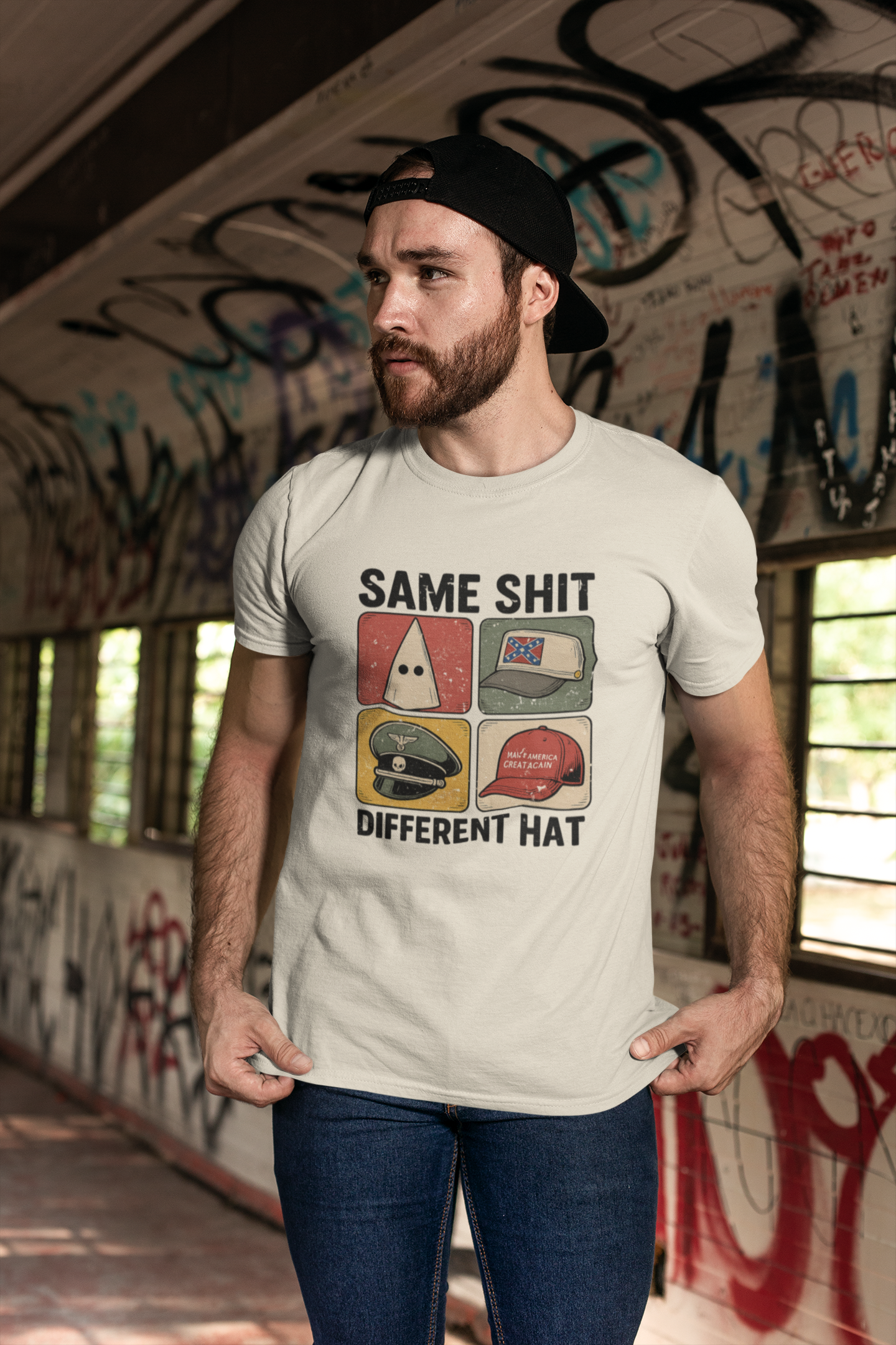 "Same Shit Different Hat" Political Satire T-Shirt