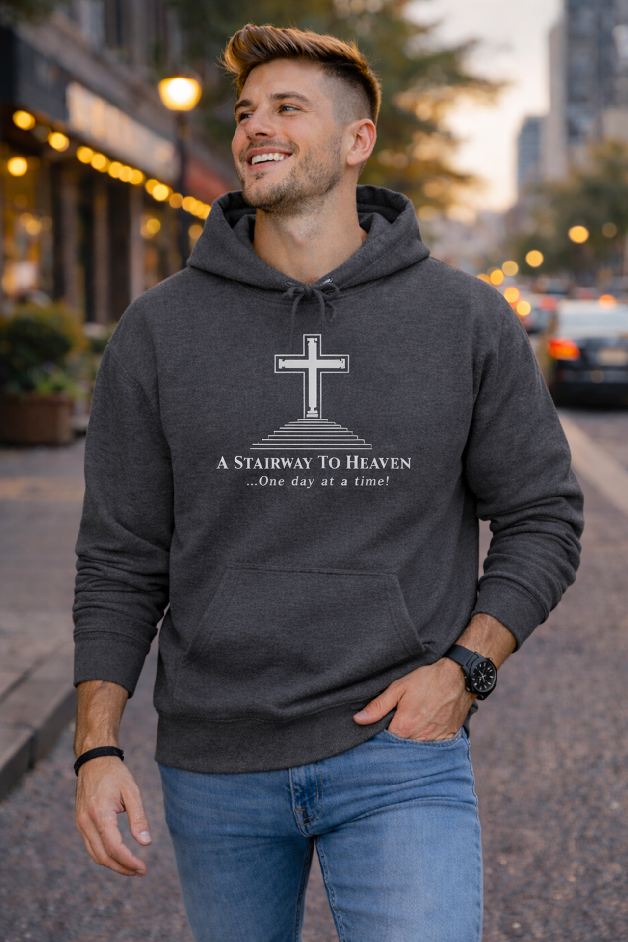 Copy of Stairway to Heaven Cross Hoodie — Christian Faith Prayer Sweatshirt product thumbnail image Copy of Stairway to Heaven Cross Hoodie — Christian Faith Prayer Sweatshirt product thumbnail image