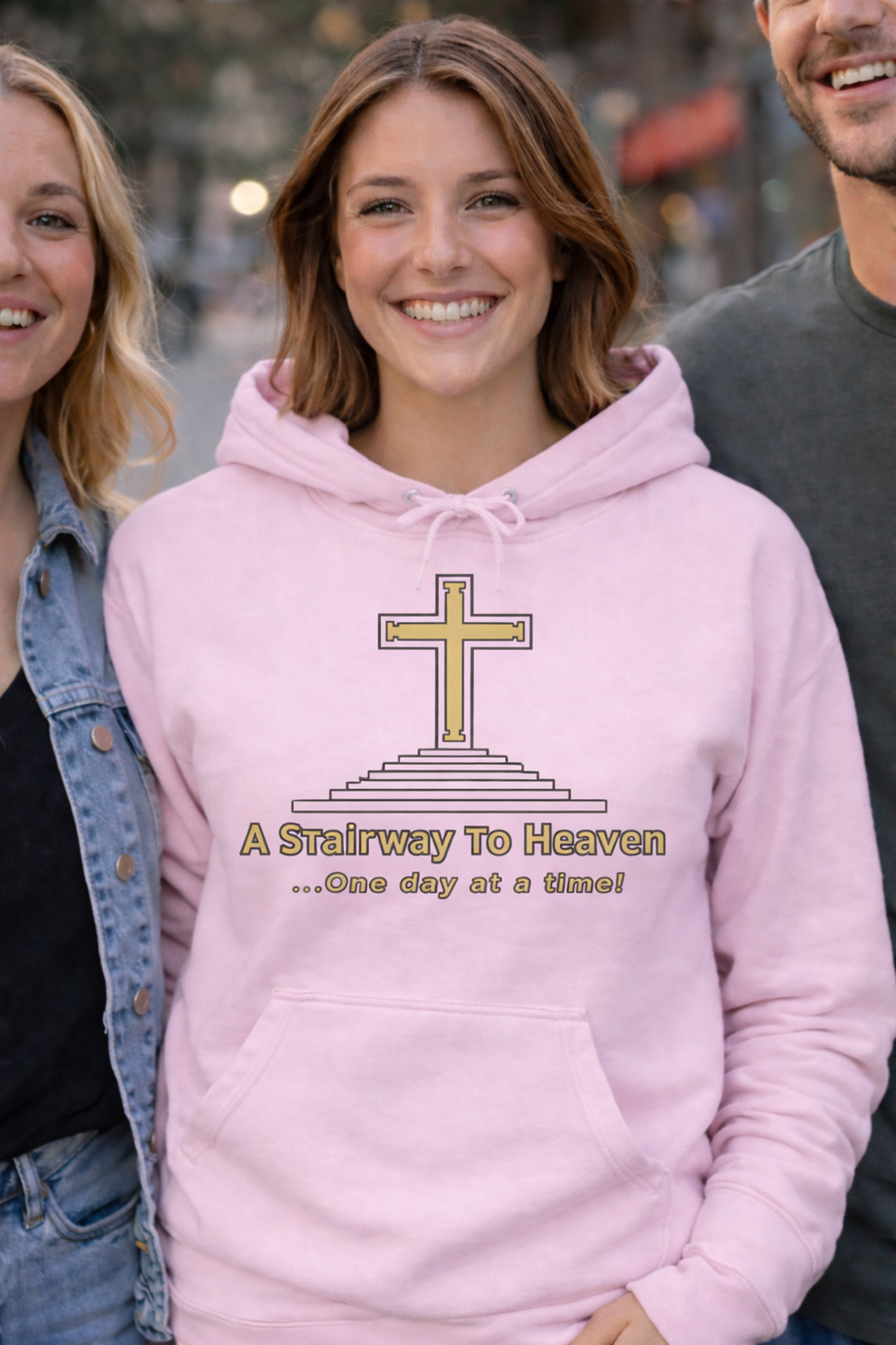 Stairway to Heaven Cross Hoodie — Christian Faith Prayer Sweatshirt product thumbnail image
