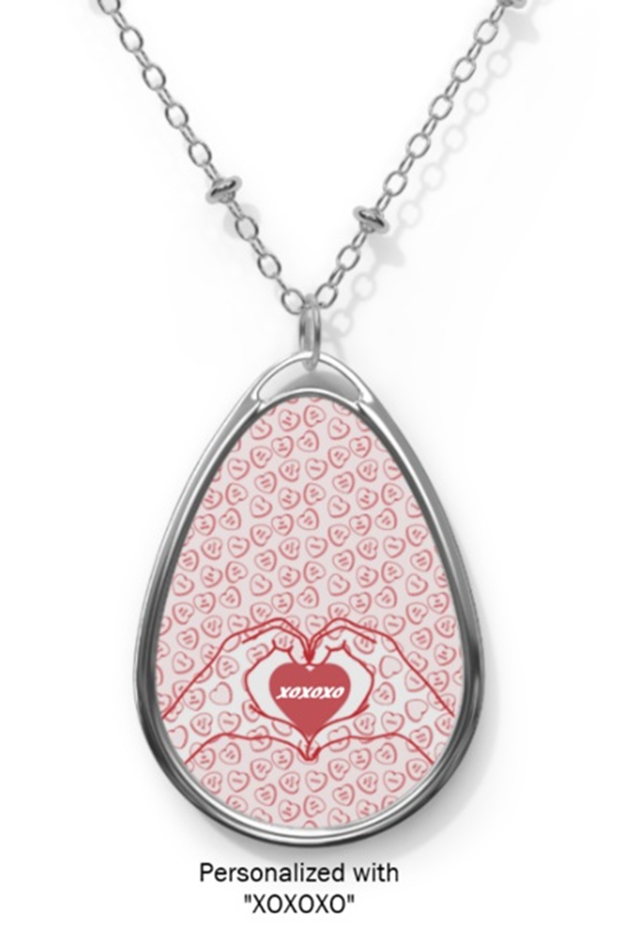 Valentine's Oval Necklace — Vintage-Inspired Pendant Gift for Her (can personalize) product thumbnail image Valentine's Oval Necklace — Vintage-Inspired Pendant Gift for Her (can personalize) product thumbnail image