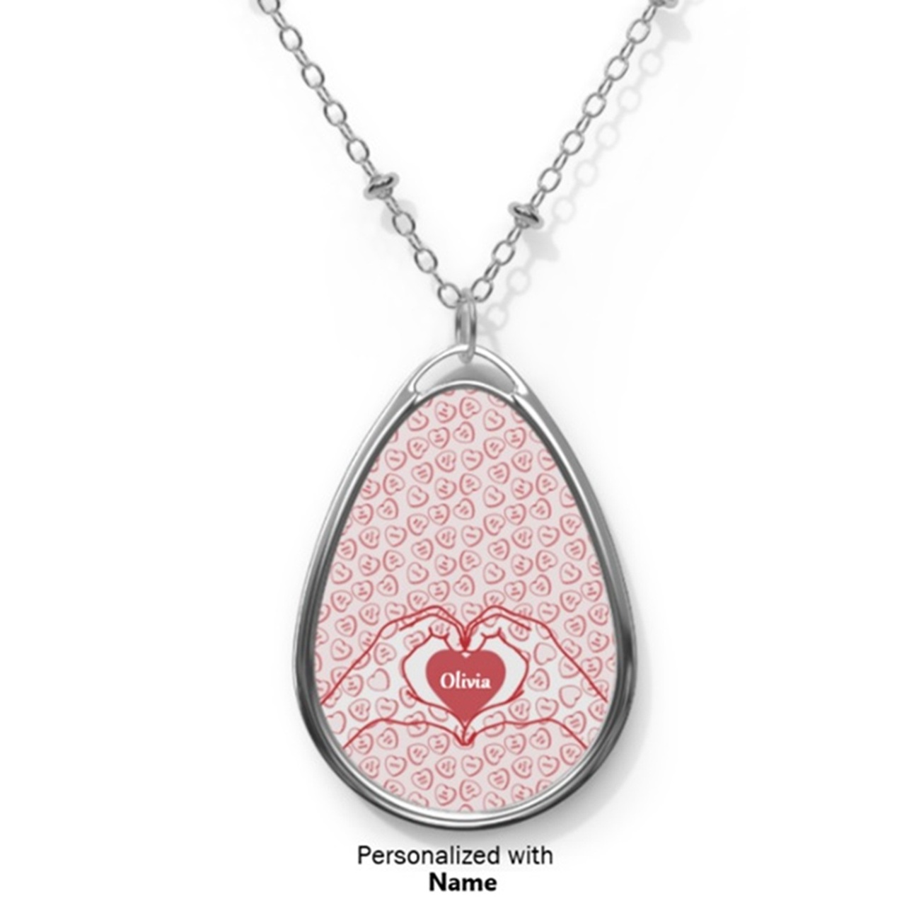 Valentine's Oval Necklace — Vintage-Inspired Pendant Gift for Her (can personalize) product thumbnail image Valentine's Oval Necklace — Vintage-Inspired Pendant Gift for Her (can personalize) product thumbnail image
