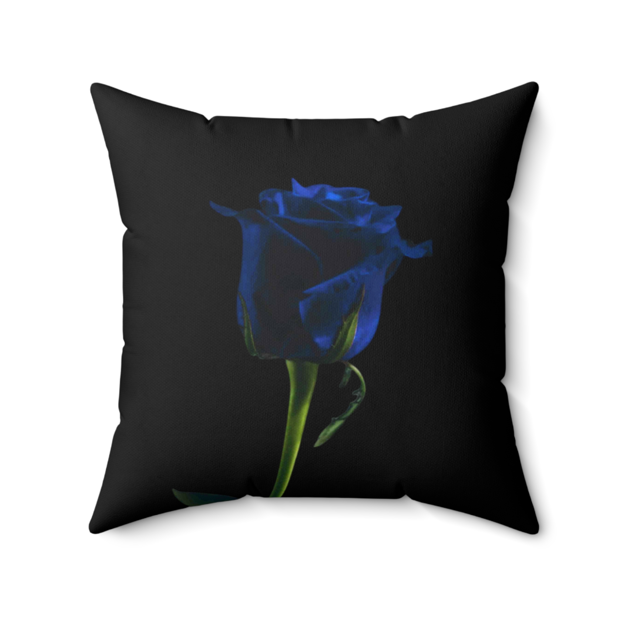 Minimalist Blue Rose Pillow — Black Accent Decorative Throw Cushion product thumbnail image Minimalist Blue Rose Pillow — Black Accent Decorative Throw Cushion product thumbnail image
