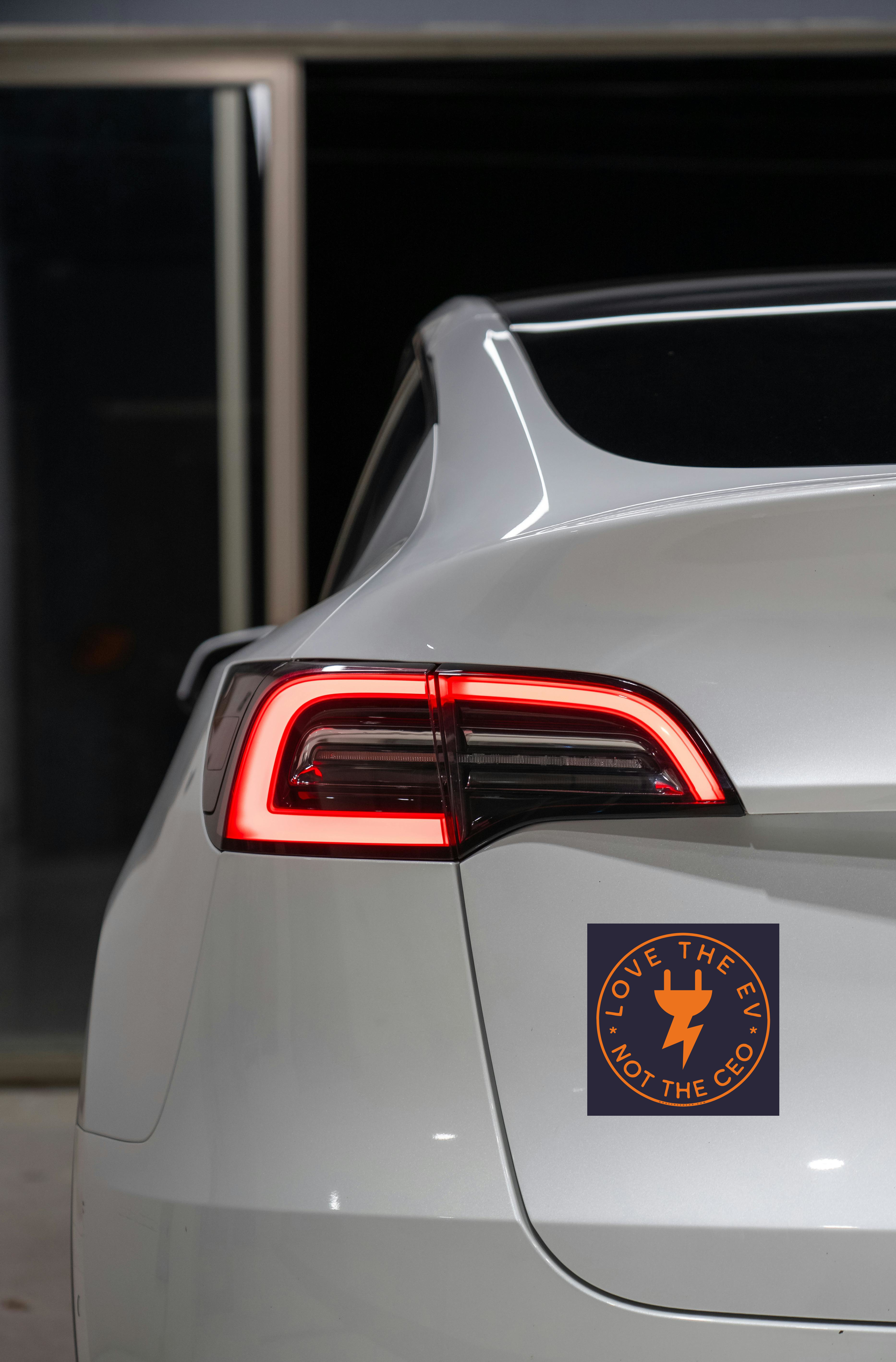 Tesla Car Magnet v2 — “Love the EV Not the CEO” Electric Vehicle Support product thumbnail image
