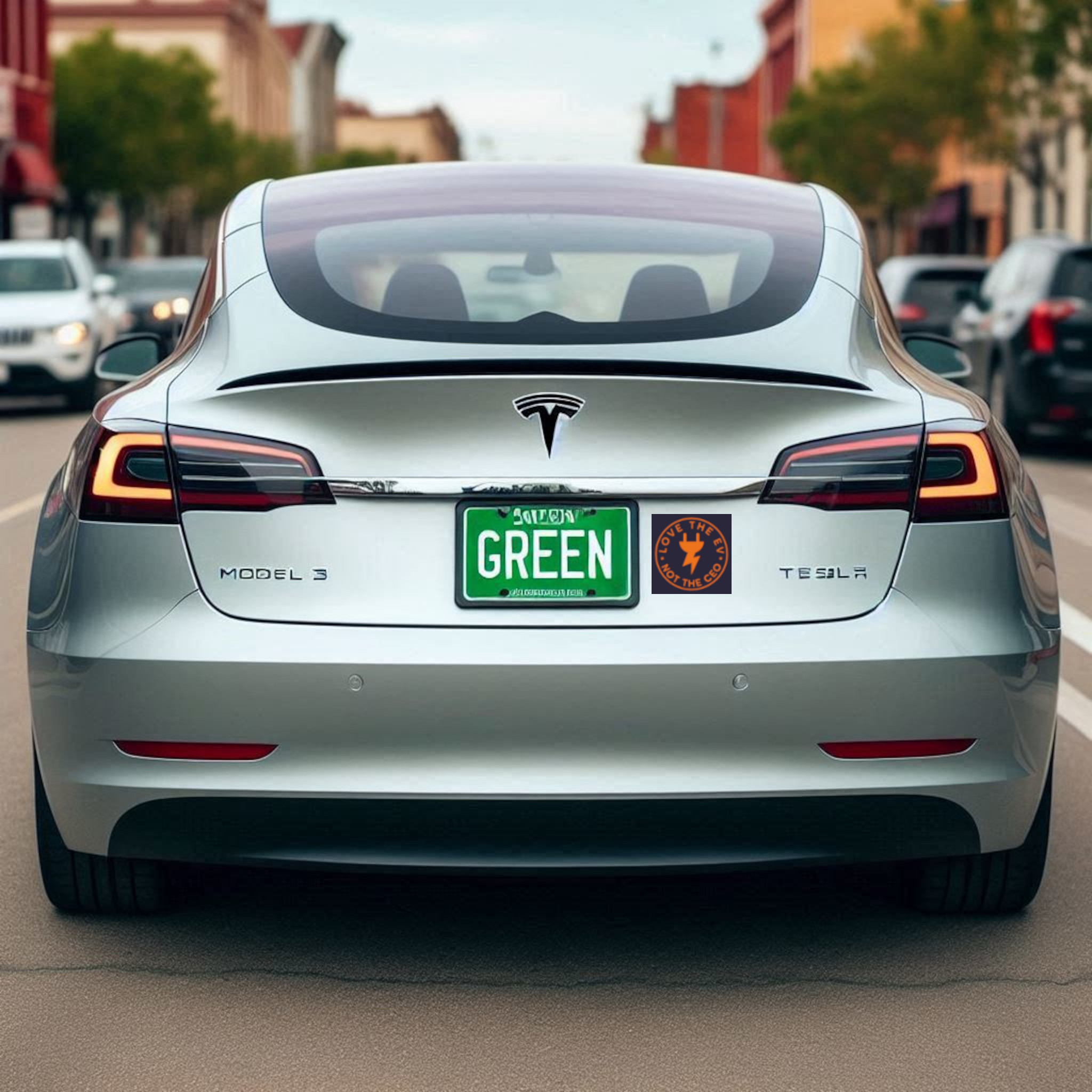 Tesla Car Magnet v2 — “Love the EV Not the CEO” Electric Vehicle Support product thumbnail image
