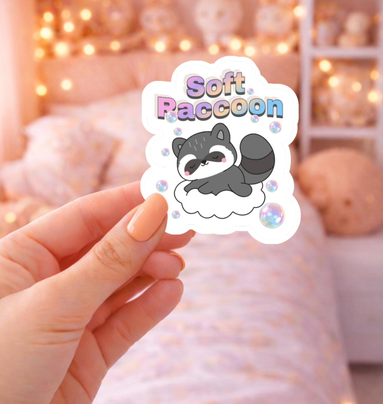 Soft Raccoon Sticker