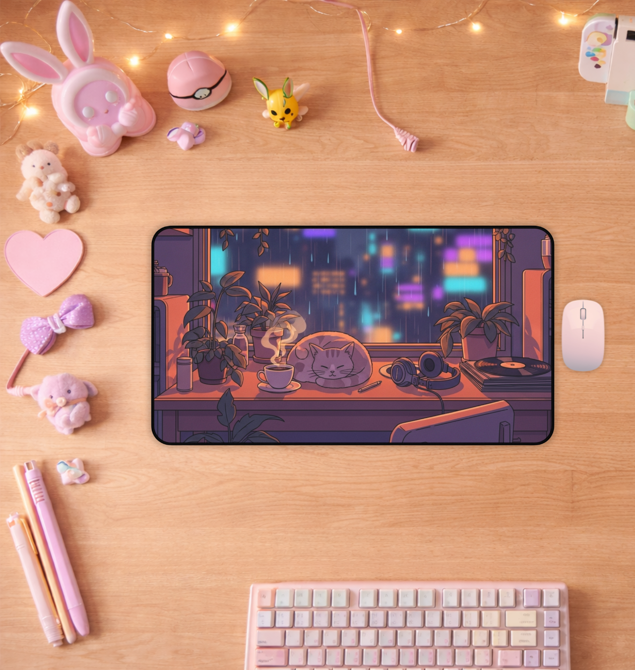 Lo‑Fi Nightscape Desk Mat product thumbnail image Lo‑Fi Nightscape Desk Mat product thumbnail image