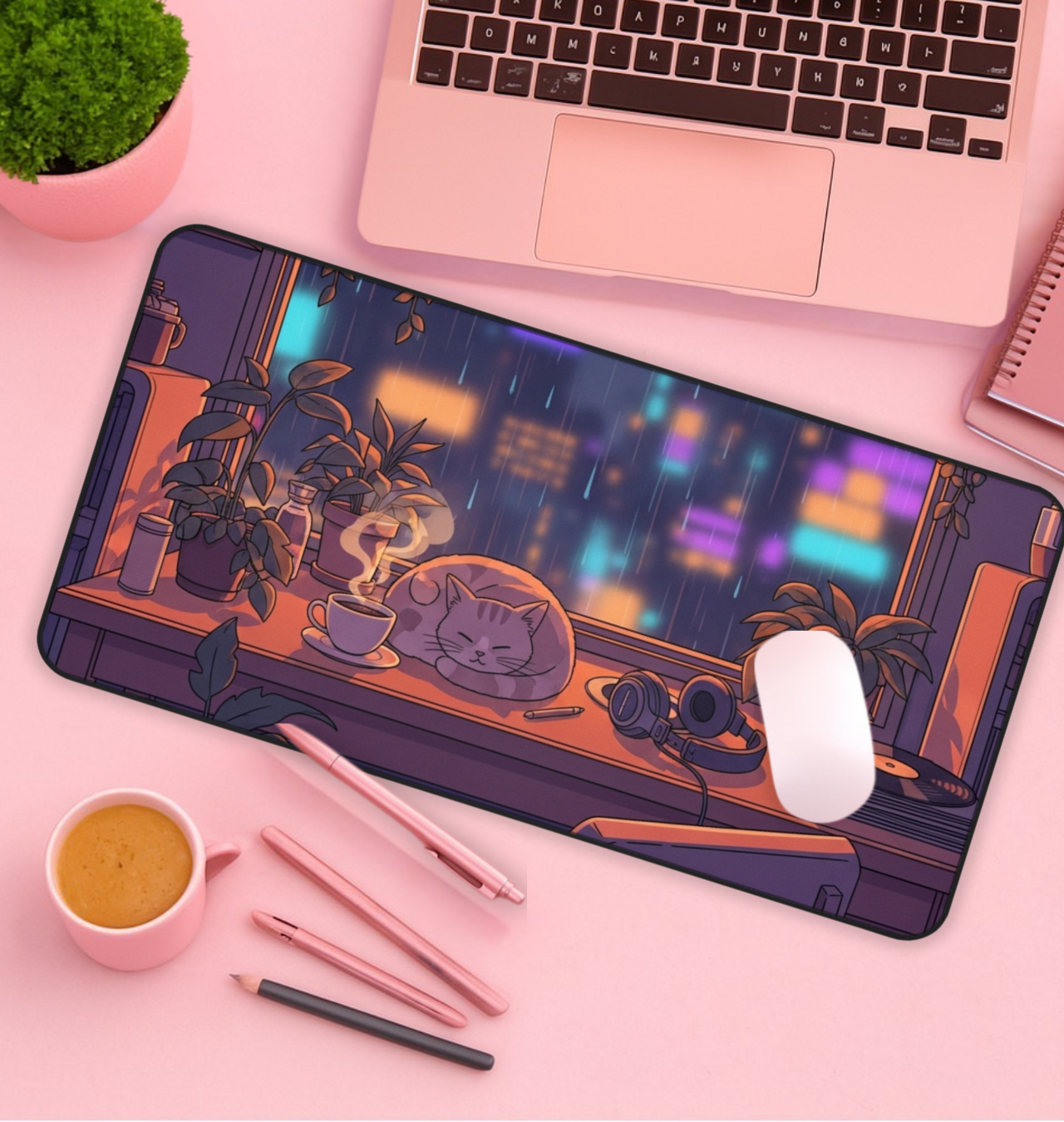 Lo‑Fi Nightscape Desk Mat product thumbnail image Lo‑Fi Nightscape Desk Mat product thumbnail image