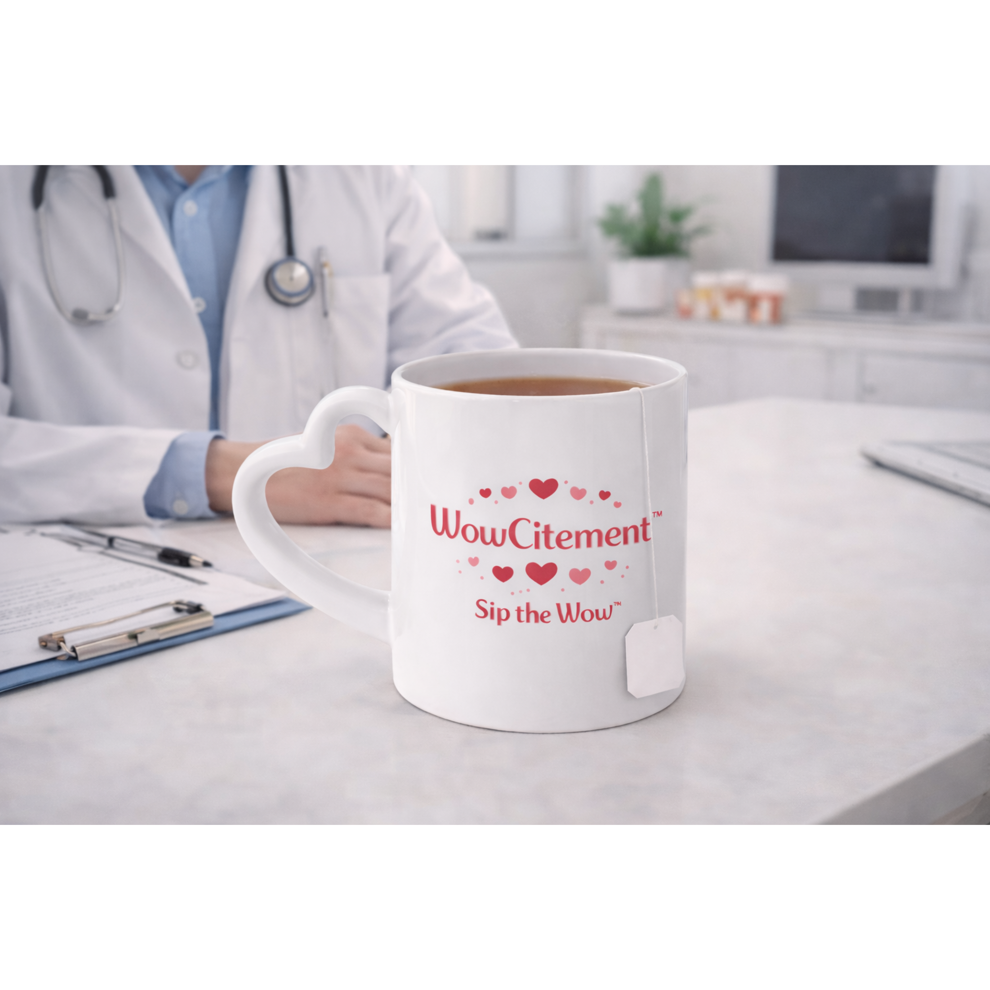 Sip the Wow™ – Heart-Handle Valentine Coffee Mug (11oz) | Romantic Gift for Valentine’s Day product thumbnail image