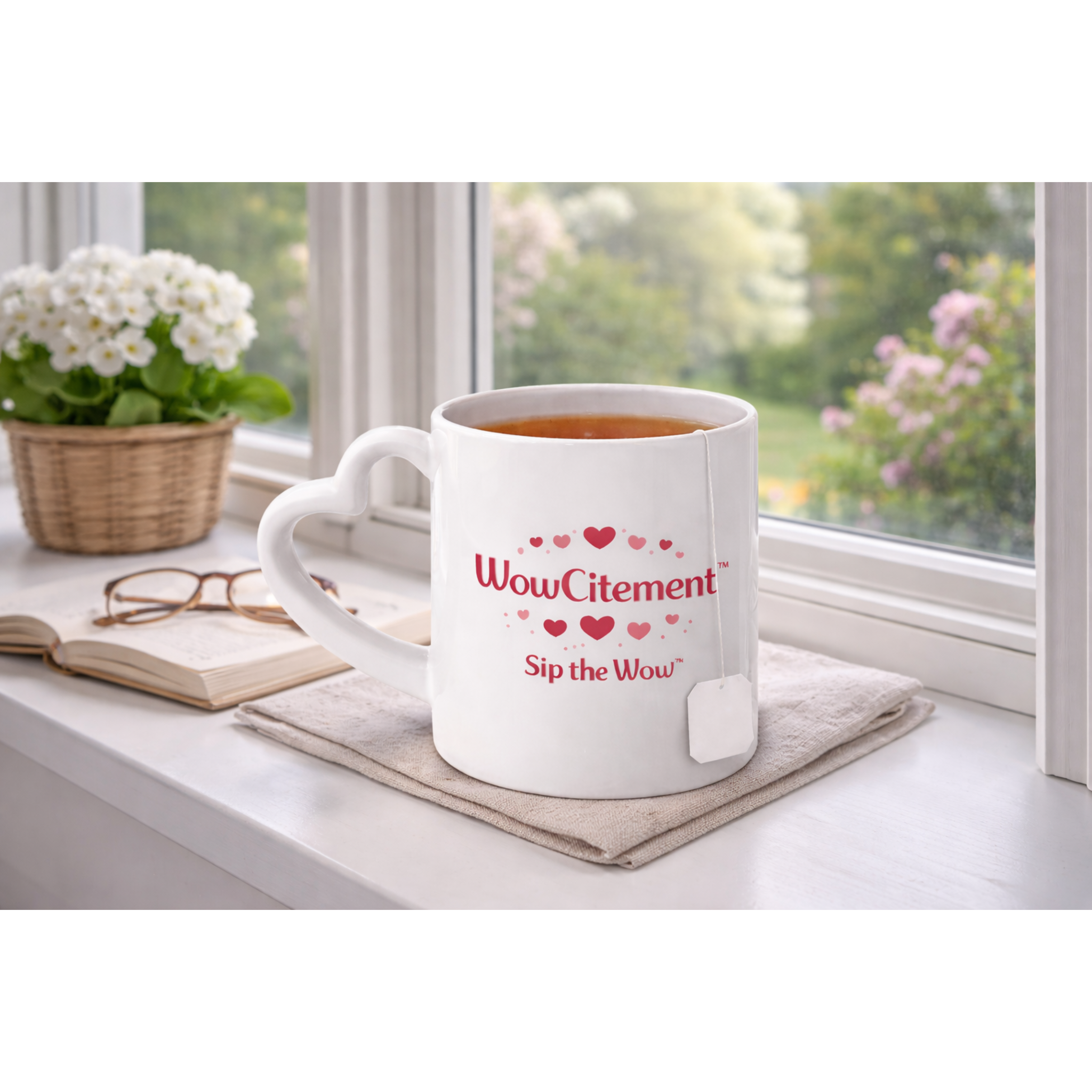 Sip the Wow™ – Heart-Handle Valentine Coffee Mug (11oz) | Romantic Gift for Valentine’s Day product thumbnail image