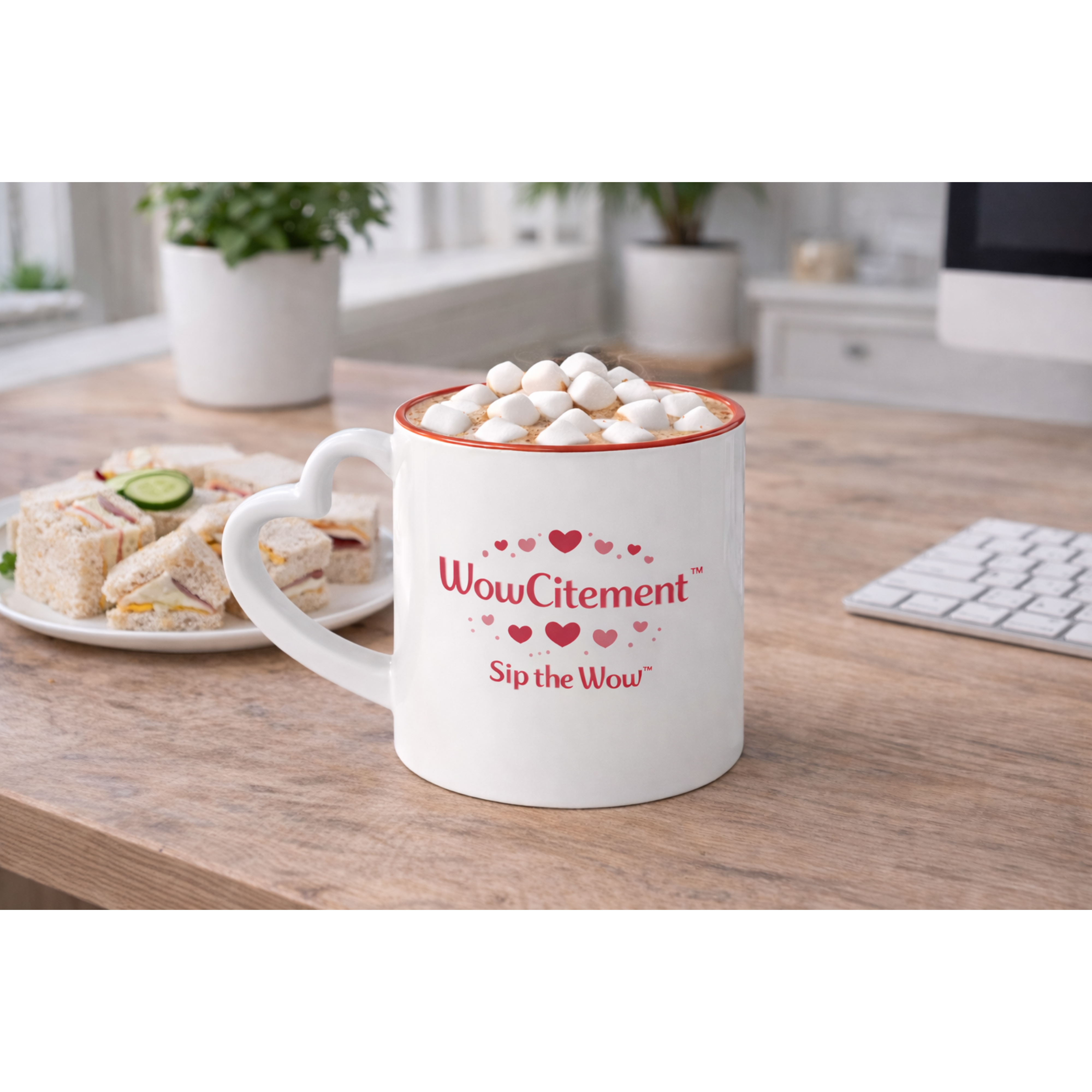 Sip the Wow™ – Heart-Handle Valentine Coffee Mug (11oz) | Romantic Gift for Valentine’s Day product thumbnail image