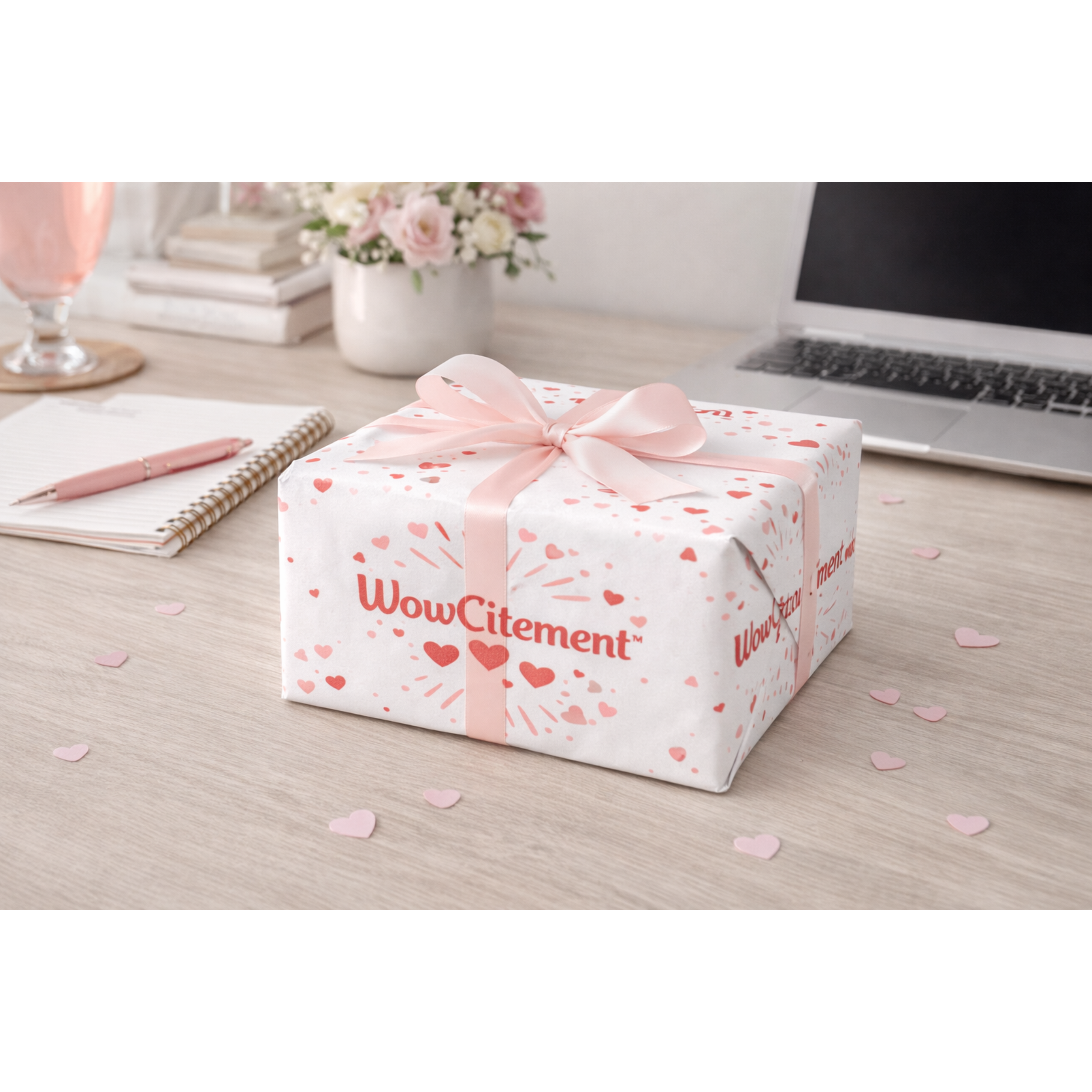 Surprise the Wow™ – Premium Valentine’s Gift Wrapping Paper | Romantic Heart Design Wrapping Sheets | Perfect for Gifts &amp; Crafts product thumbnail image