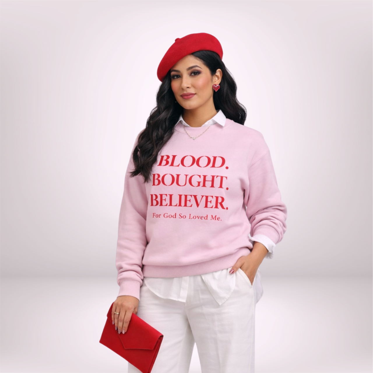 BLOOD. BOUGHT. BELIEVER. — Blush Pink product thumbnail image BLOOD. BOUGHT. BELIEVER. — Blush Pink product thumbnail image