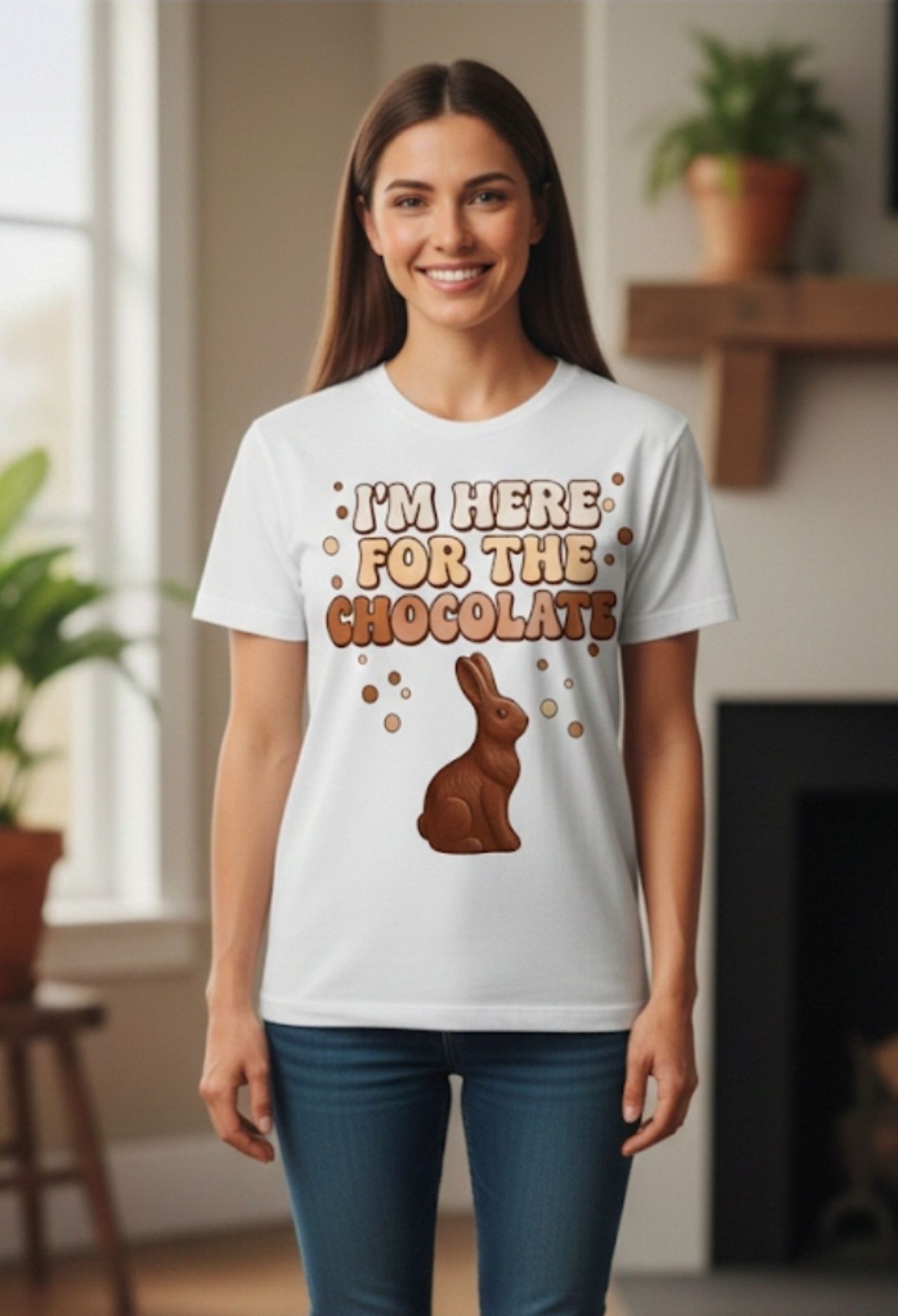 I'M HERE FOR THE CHOCOLATE Size T-Shirt — Funny EASTER Tee product thumbnail image