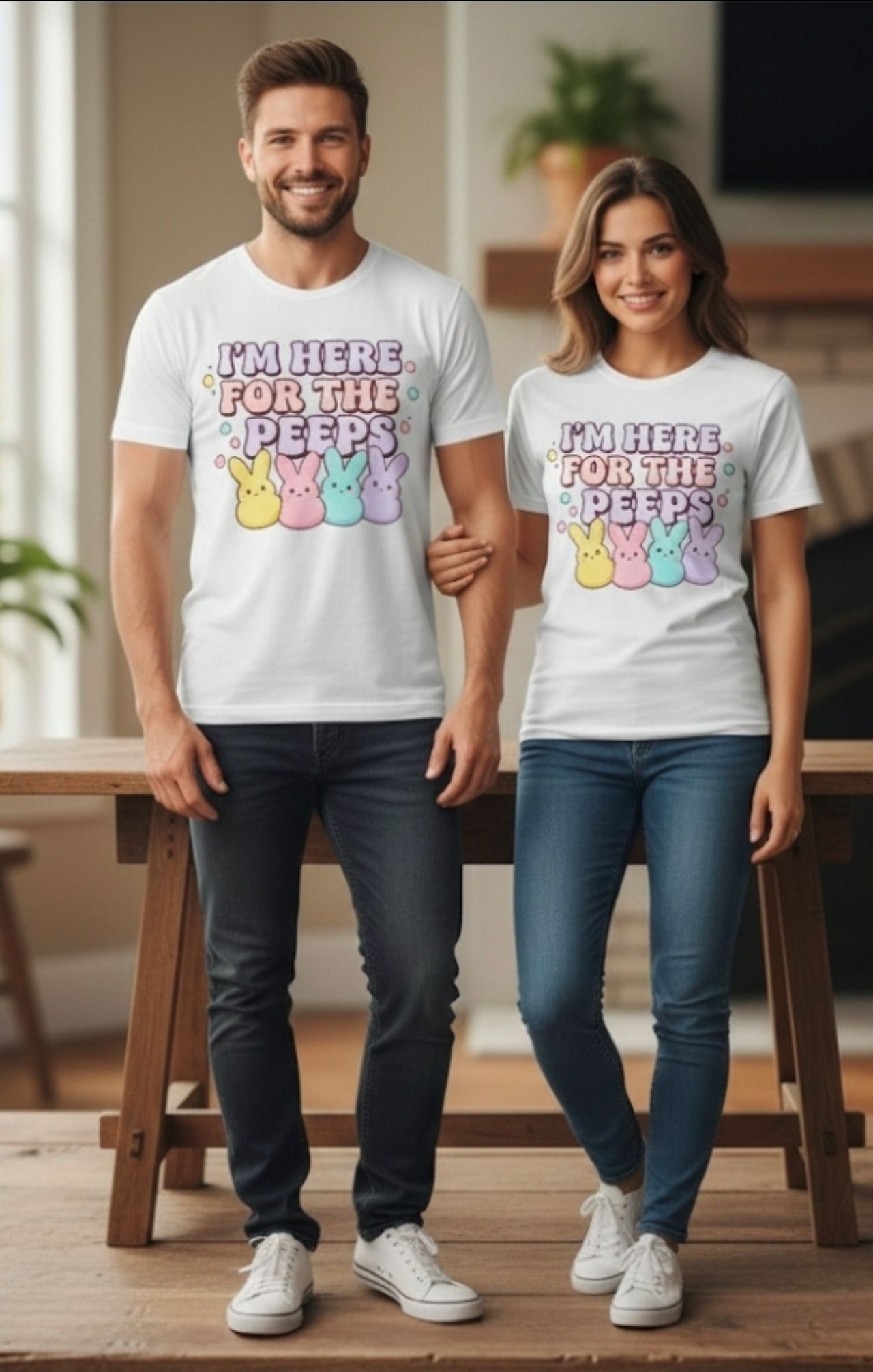 I'M HERE FOR THE PEEPS- T-Shirt — Funny EASTER Tee product thumbnail image