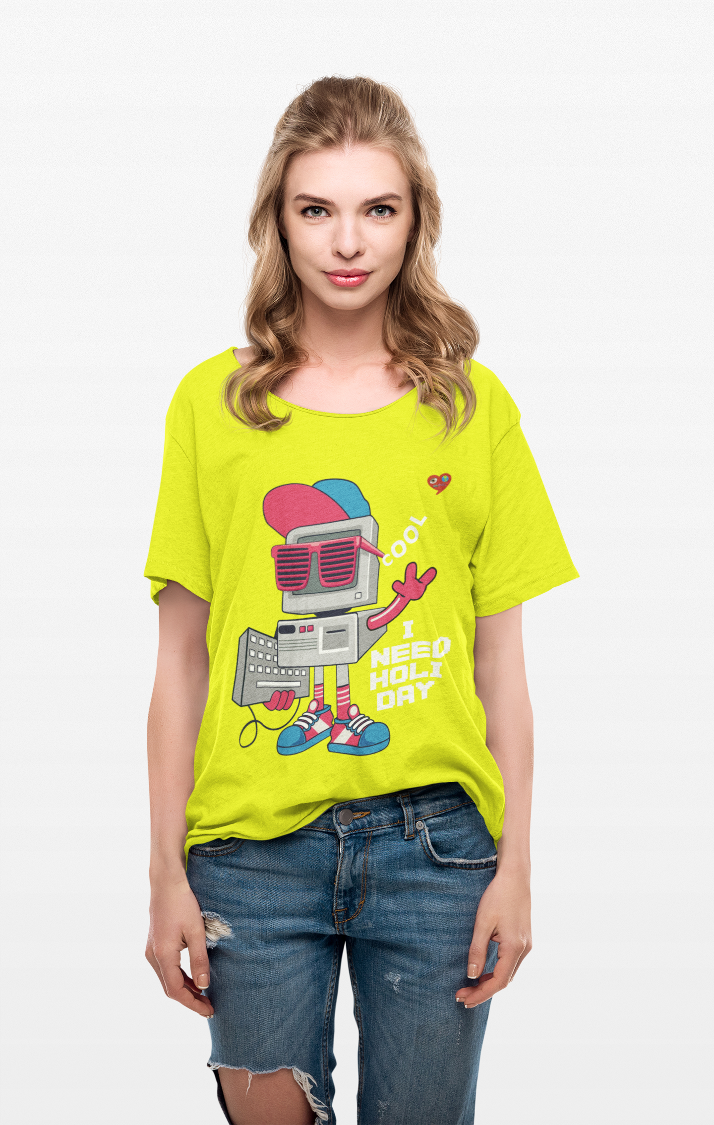 Kids Retro Boombox Robot Tee — Cute Peace Sign Graphic Shirt product thumbnail image
