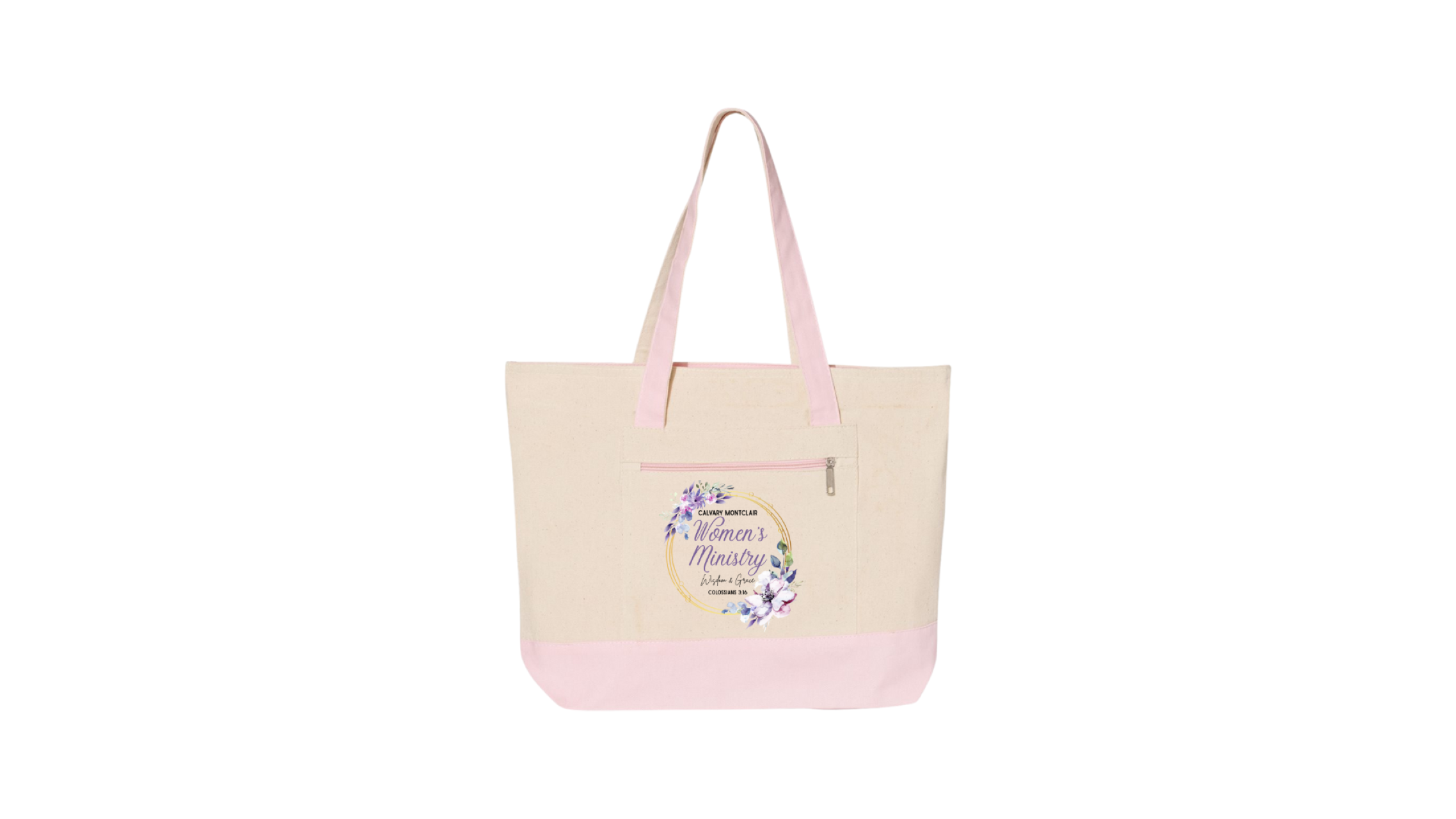 Canvas Zippered Pocket Women's Ministry Bag - Calvary Montclair