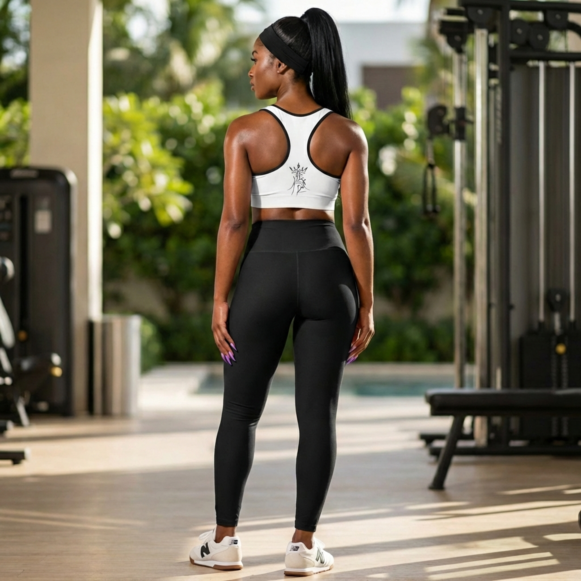 Quiet Authority Sports Bra — Minimalist QA Front Logo &amp; Back logo Sketch product thumbnail image