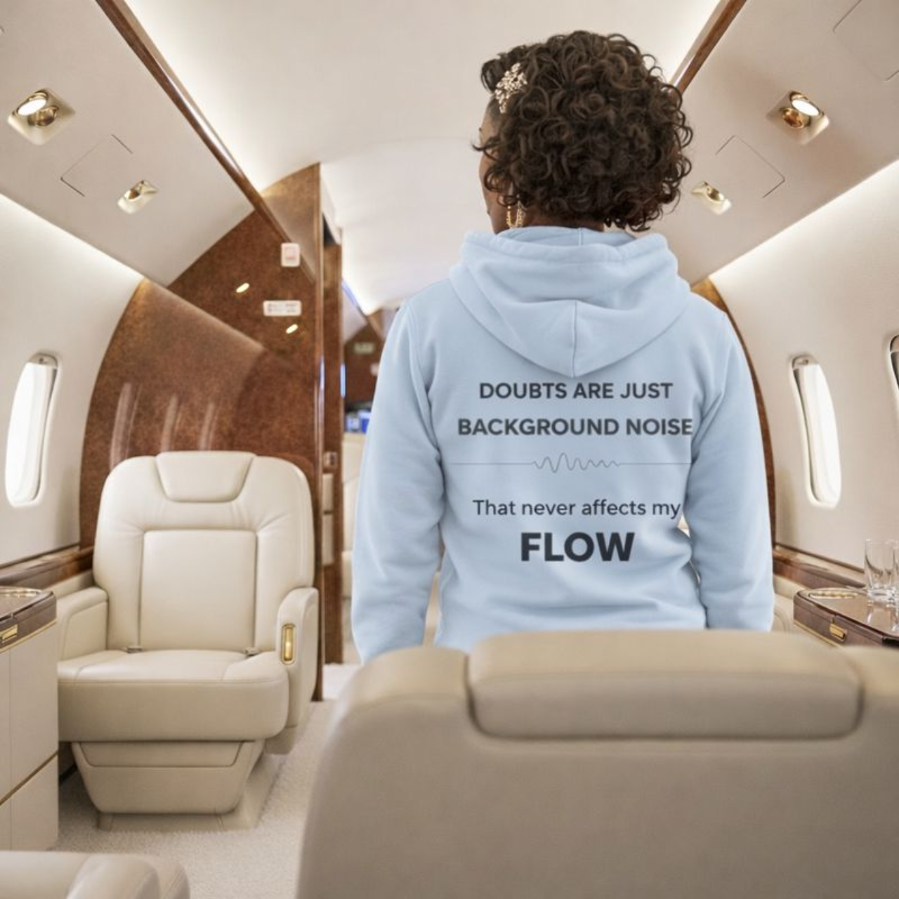 Motivational "Flow" Hoodie — "Doubts Are Just Background Noise" Inspirational Sweatshirt