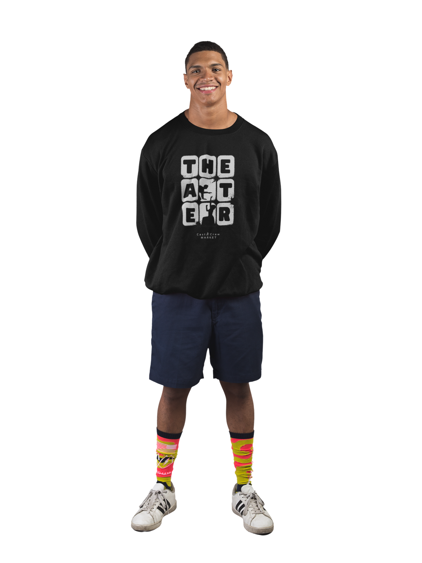  unisex- THEATER Graphic Long Sleeve Tee — Vintage Block Letter Design- Perfect gift for theater cast, crew, directors, drama teachers or any theater buff product thumbnail image