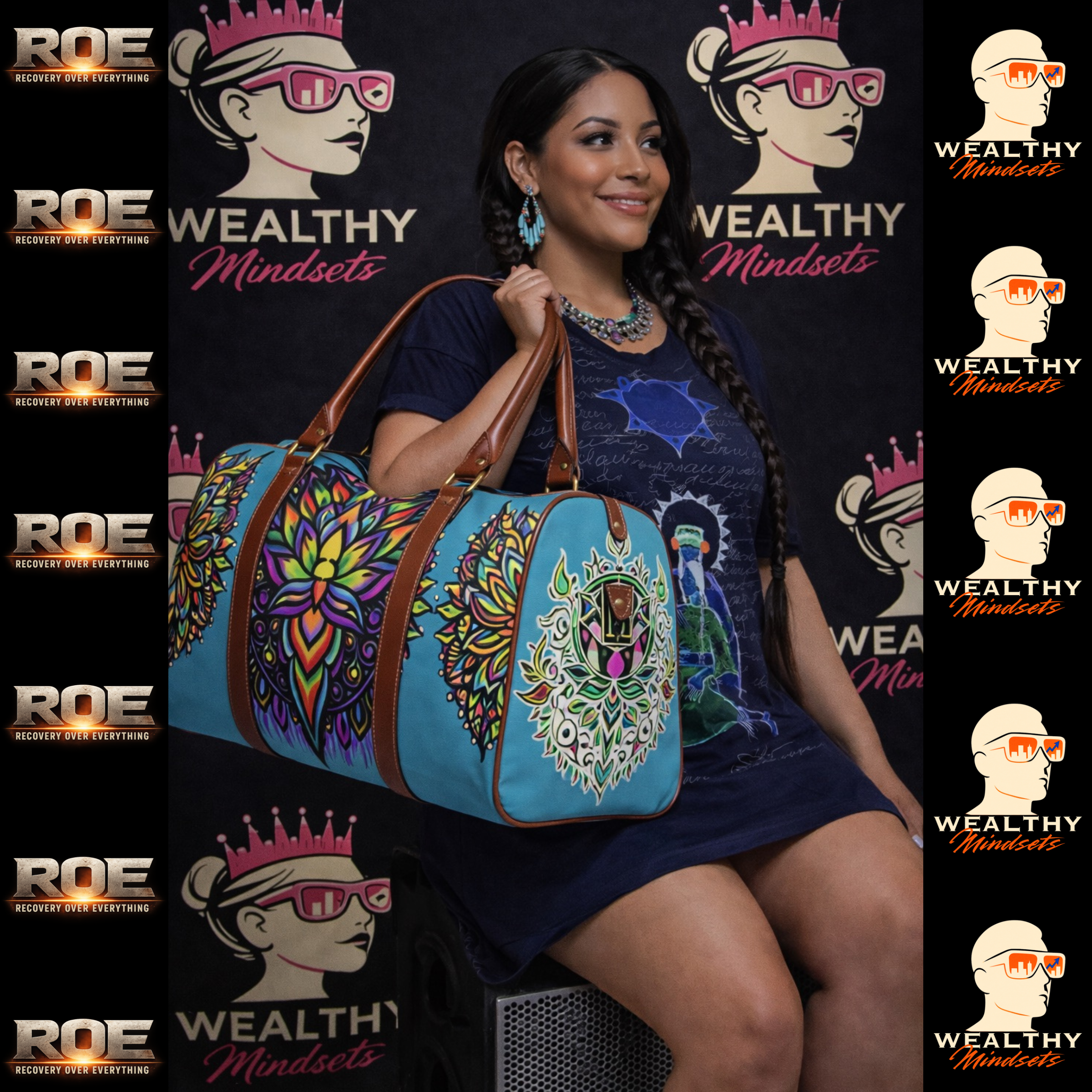 Aqua Waterproof Weekend Warrior Travel Bag- Cultural Drip Signature Luxury Bag Collection 