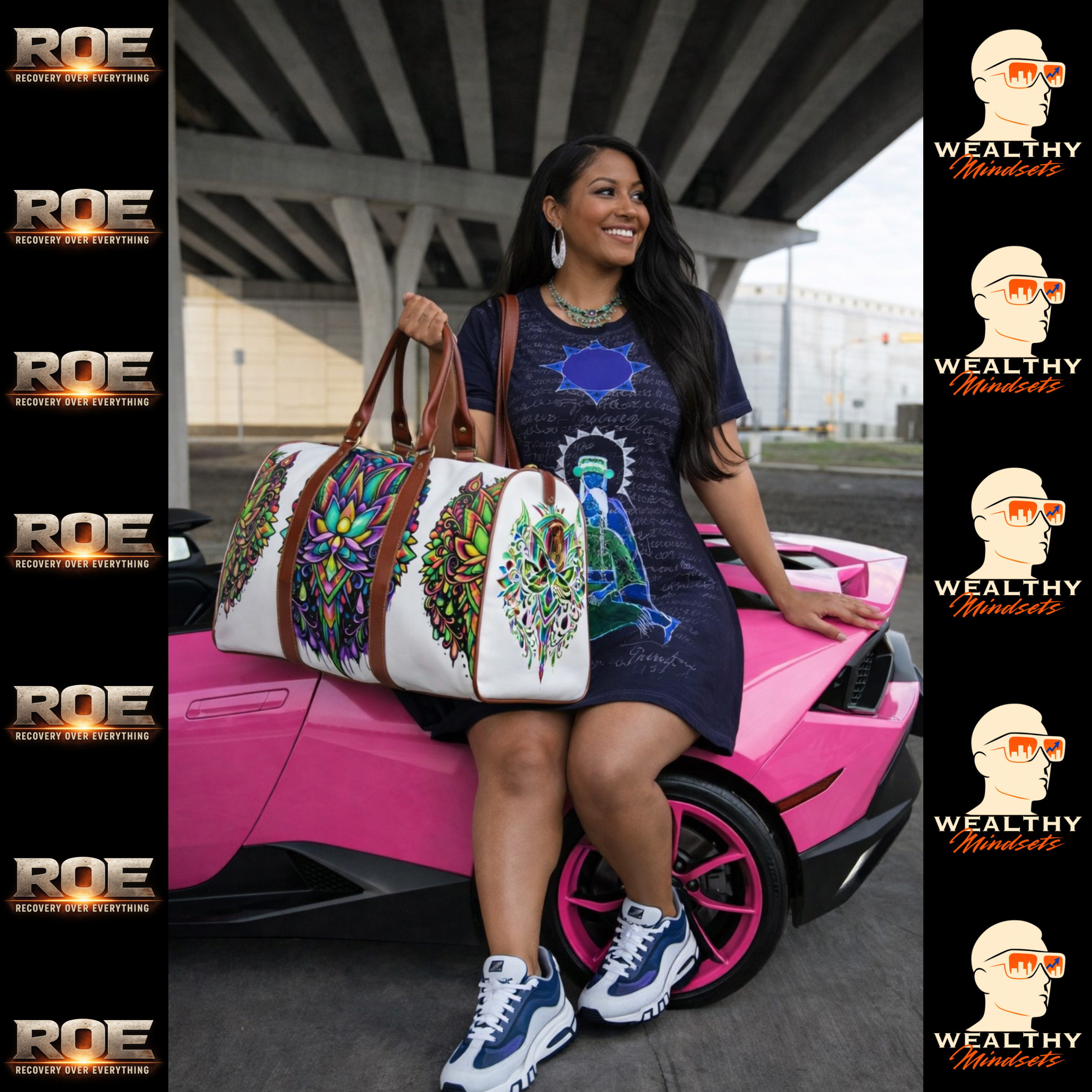 White Waterproof Weekend Warrior Travel Bag- Cultural Drip Signature Luxury Bag Collection product thumbnail image White Waterproof Weekend Warrior Travel Bag- Cultural Drip Signature Luxury Bag Collection product thumbnail image