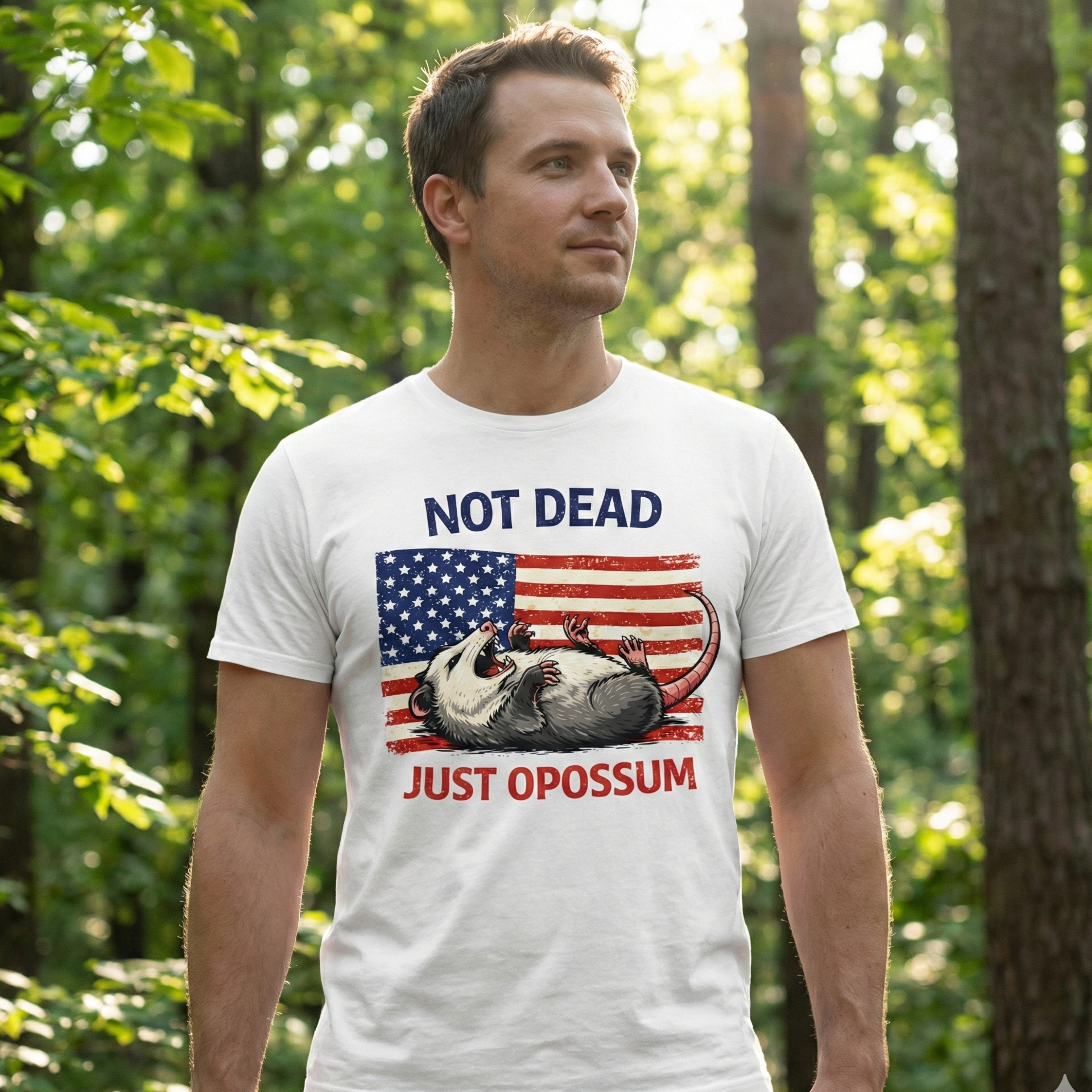Not Dead, Just Opossum – American Wildlife Tee product thumbnail image