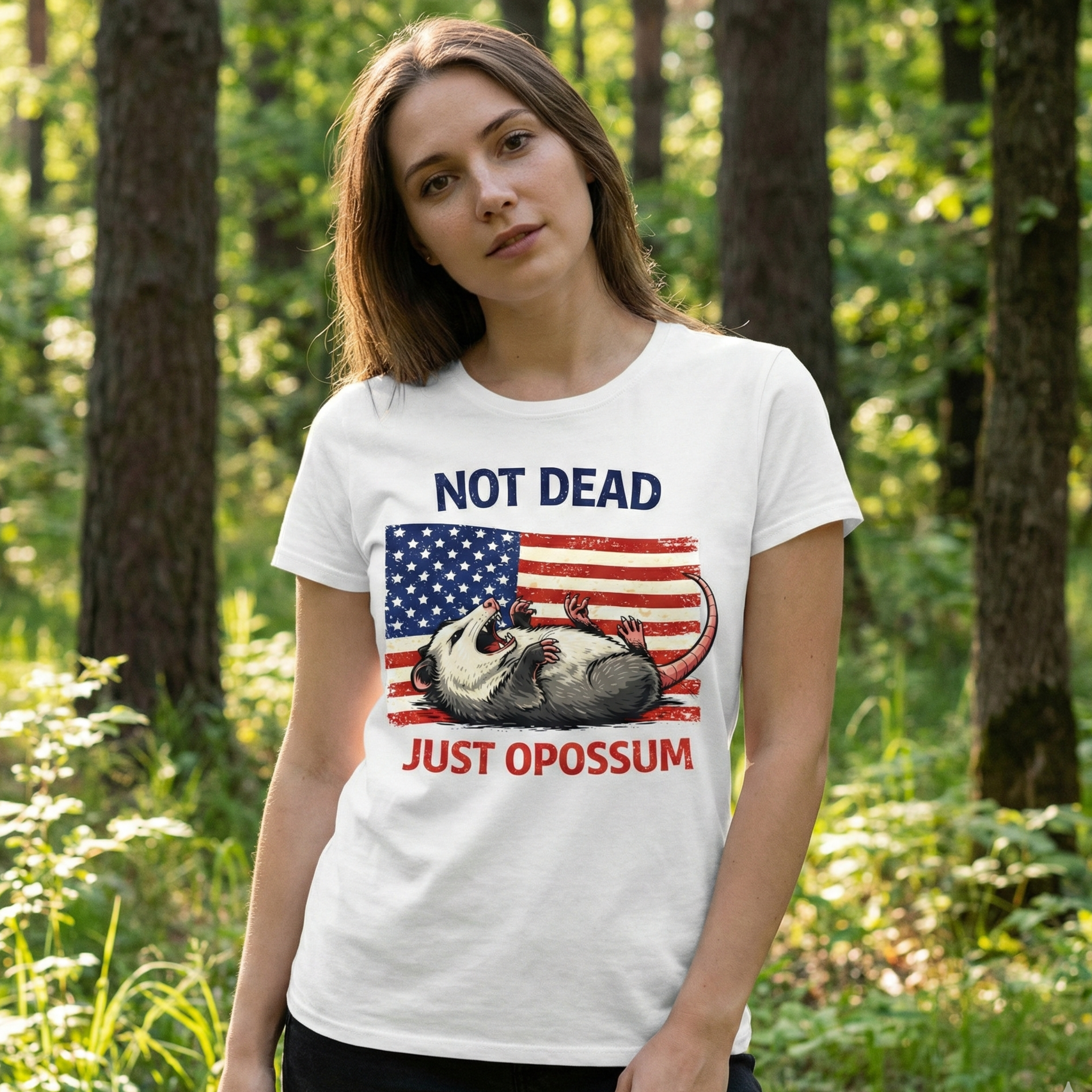 Not Dead, Just Opossum – American Wildlife Tee product thumbnail image