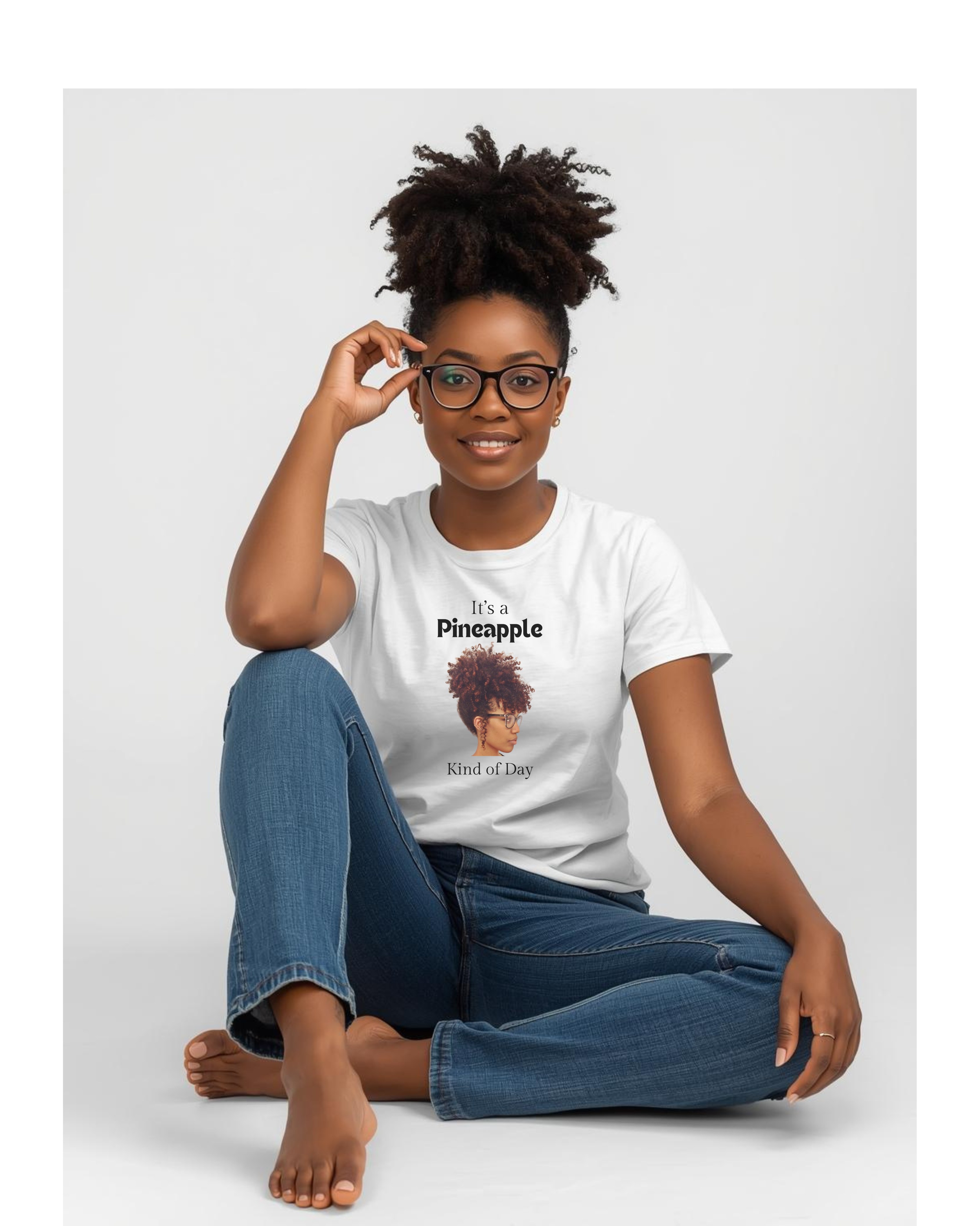 "It's a Pineapple Kind of Day" Cute & Funny Curly Hair Graphic T-Shirt for Women product thumbnail image "It's a Pineapple Kind of Day" Cute & Funny Curly Hair Graphic T-Shirt for Women product thumbnail image
