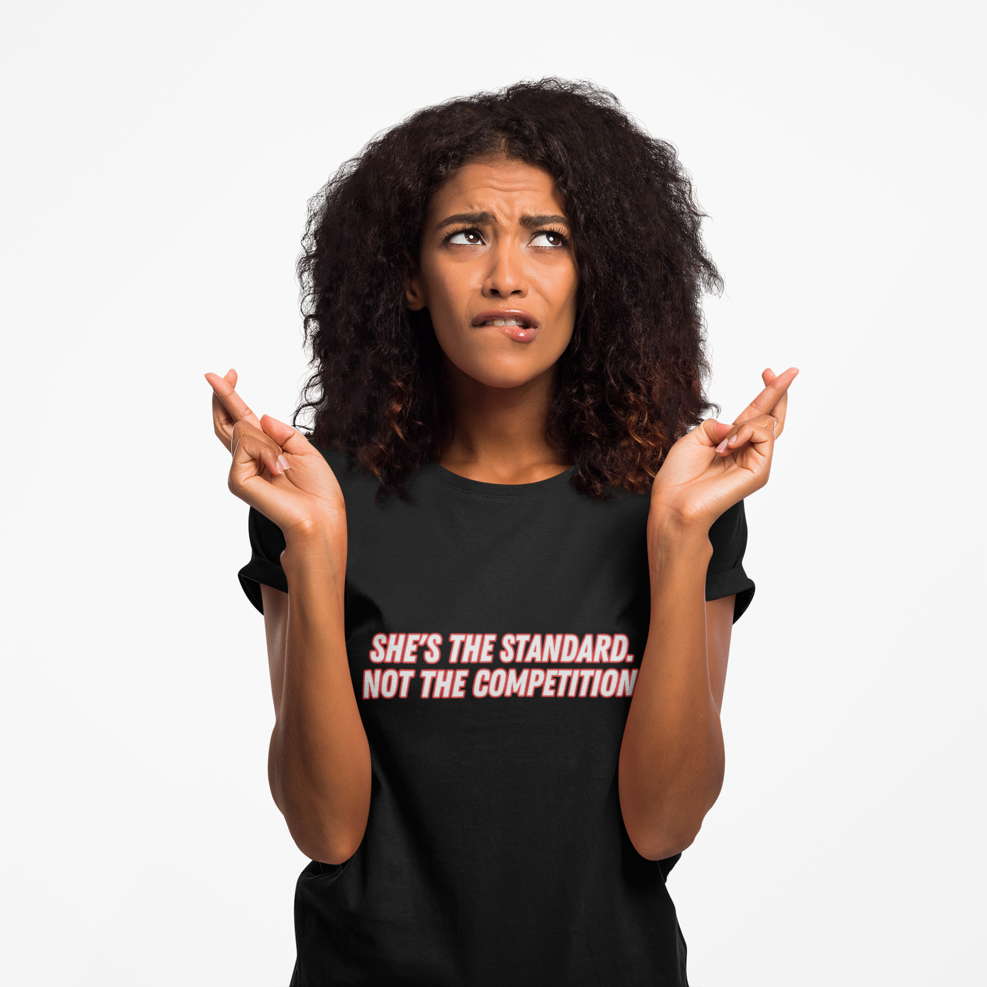Empowering Message T-Shirt for Women - 'She's the Standard' product thumbnail image
