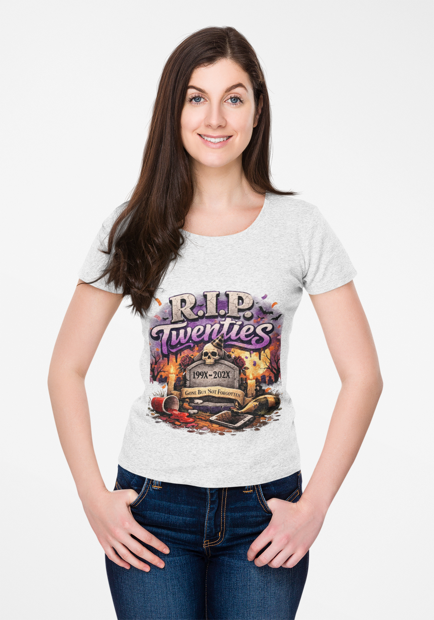 Unisex R.I.P. Twenties Memorial Tee Nostalgia Skull T-Shirt product thumbnail image Unisex R.I.P. Twenties Memorial Tee Nostalgia Skull T-Shirt product thumbnail image